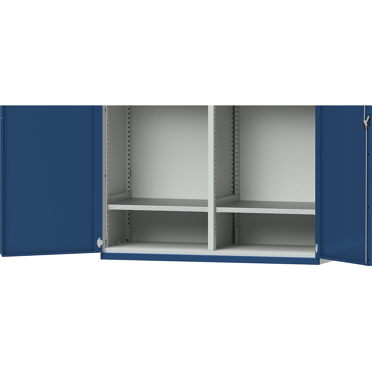 Shelf for JUMBO heavy duty cupboard, with centre partition, zinc plated.
