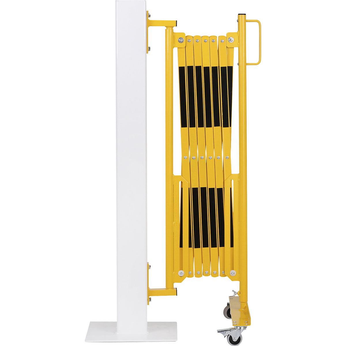, wall bracket, 2 castors, yellow / black, max. length 3600 mm.
