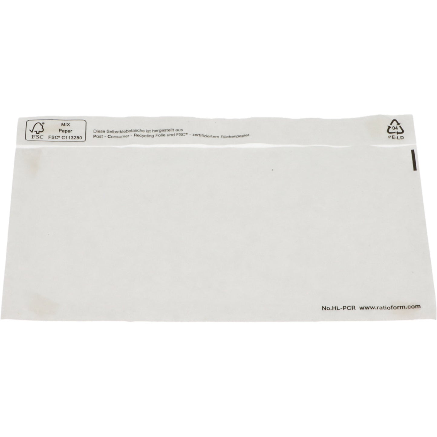 Recycled document bags, blank, pack of 250, LxW 240 x 140 mm.
