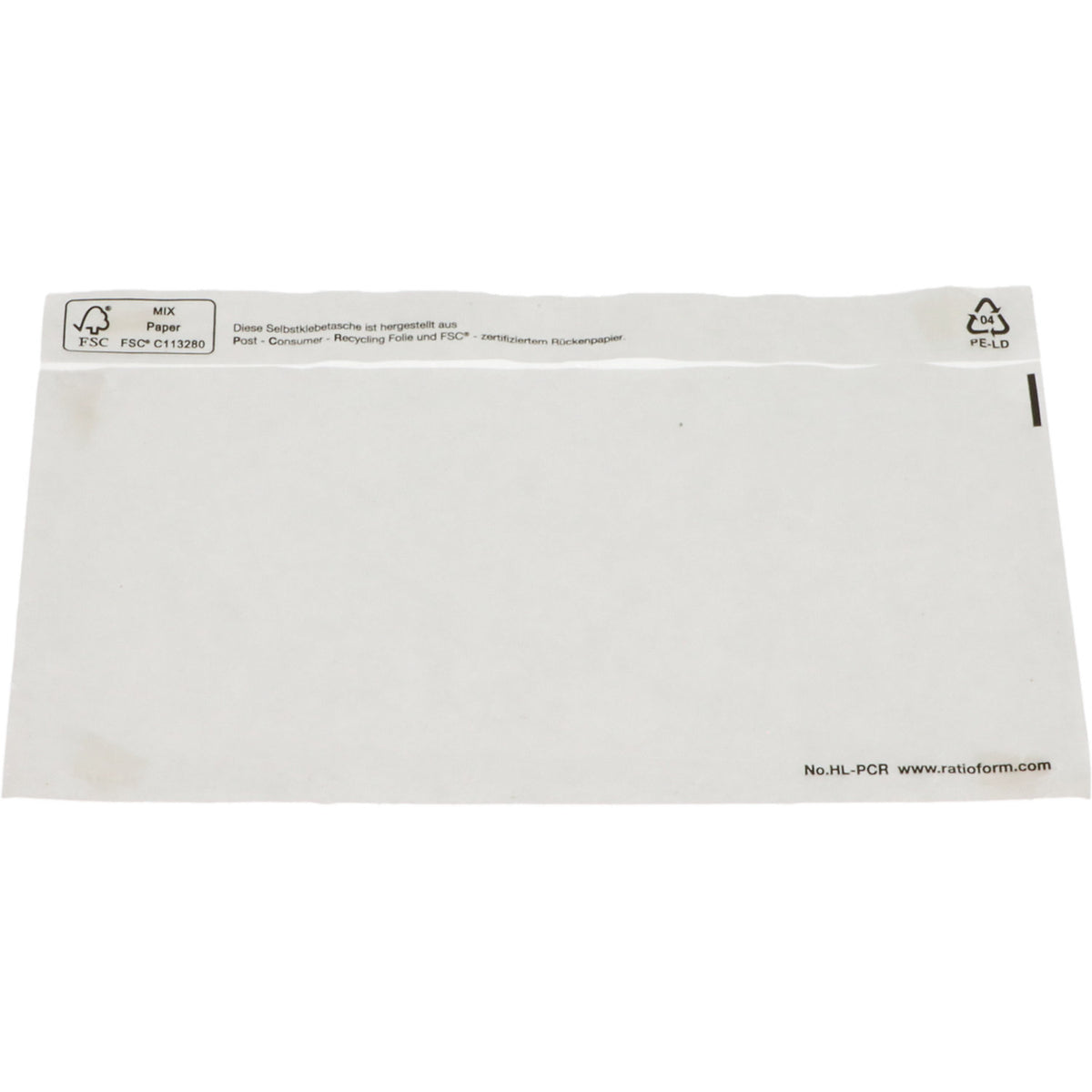 Recycled document bags, blank, pack of 250, LxW 240 x 140 mm.