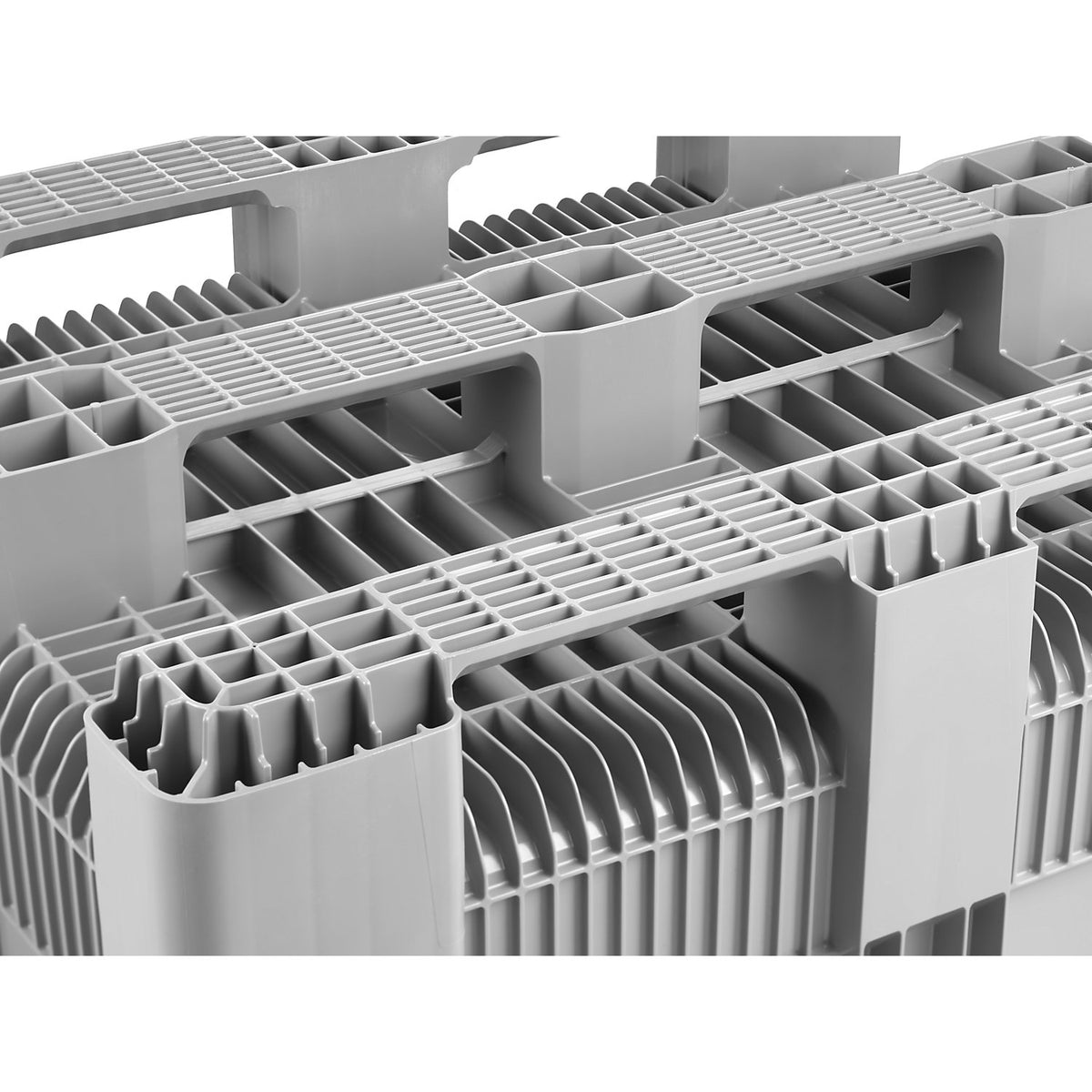 SB3 pallet box, capacity 610 l, perforated, grey.