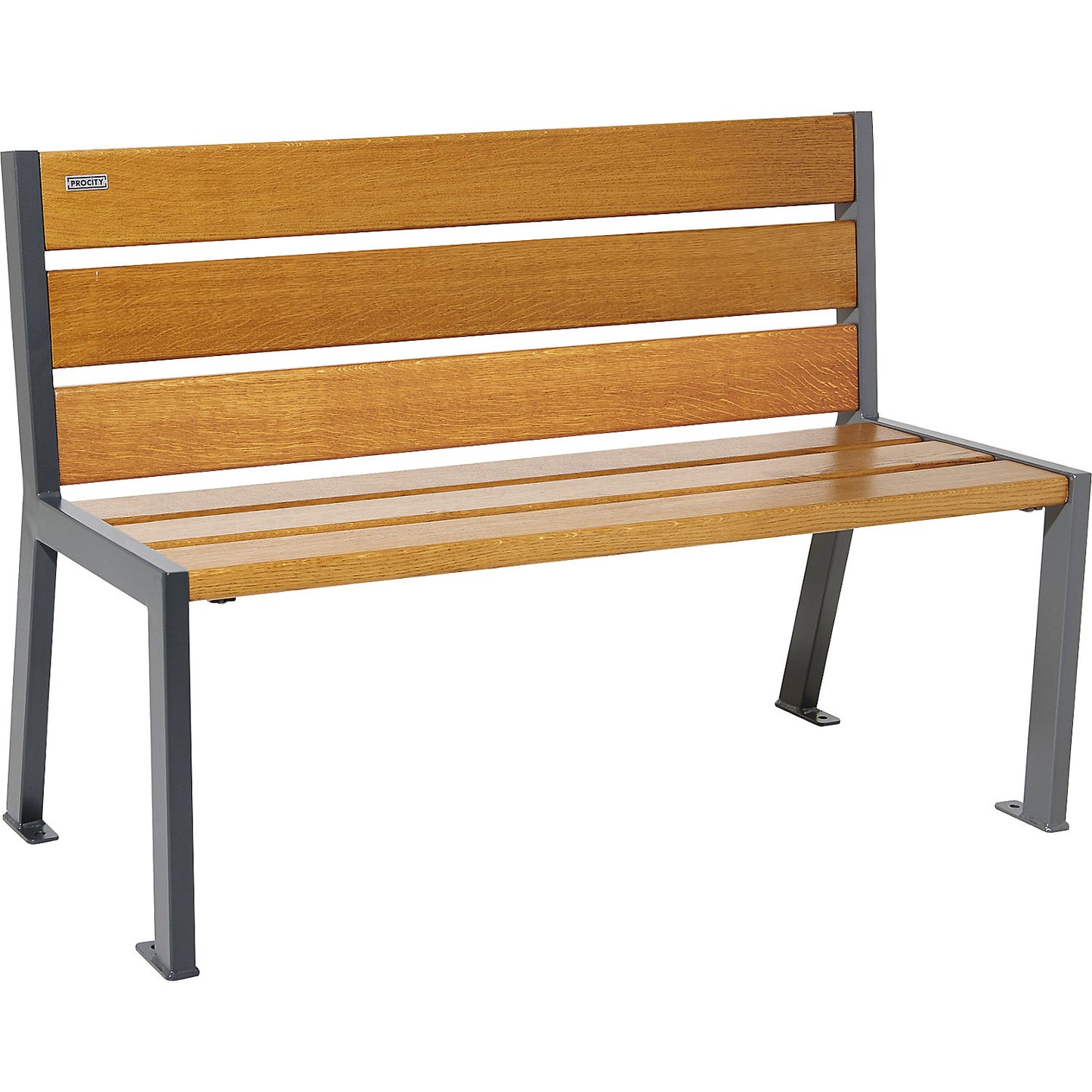 SILAOS® bench made of wood, with back rest, length 1200 mm, light oak finish.