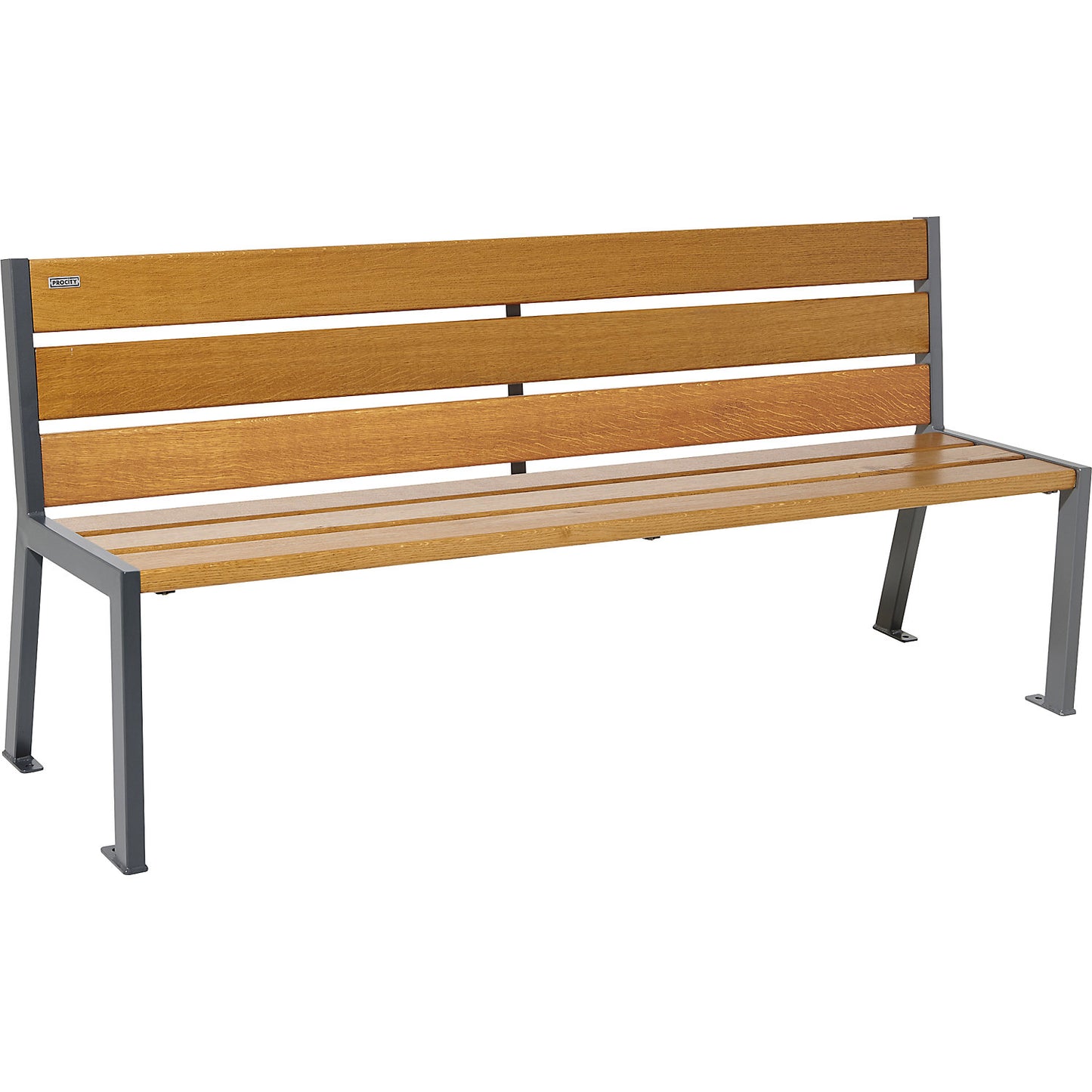 SILAOS® bench made of wood, with back rest, length 1800 mm, light oak finish.