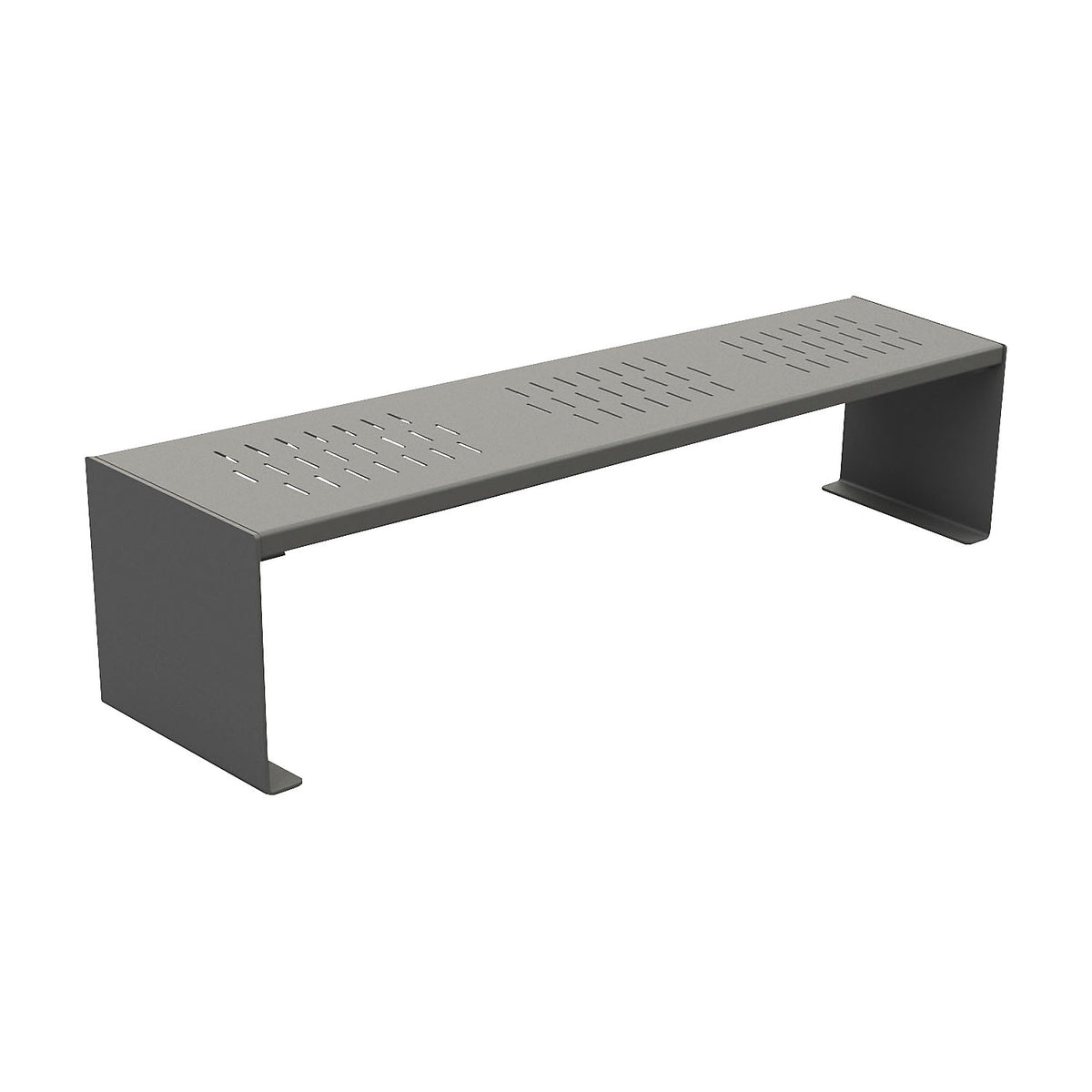 KUBE bench made of steel, overall depth 450 mm, charcoal.