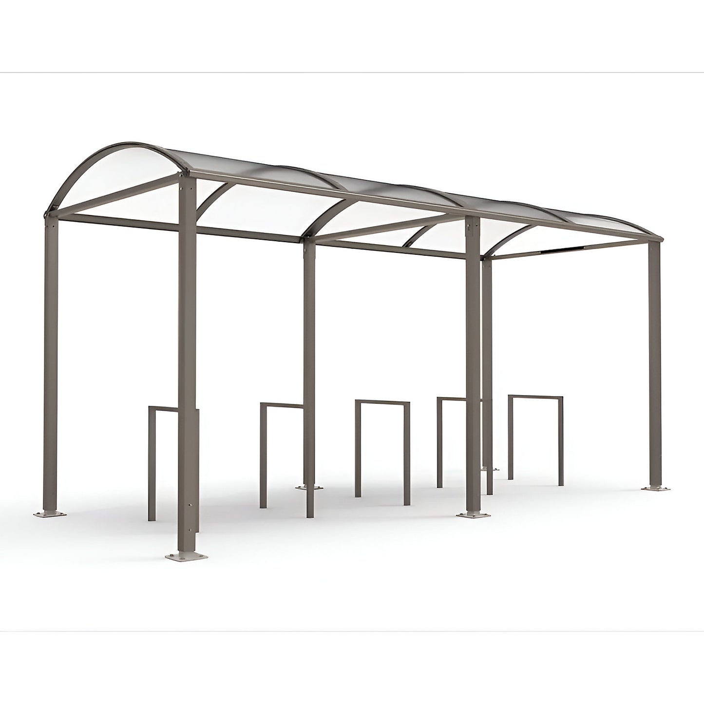 Shelter for bicycles, bus stops, entrances, standard model without cladding, moss green.