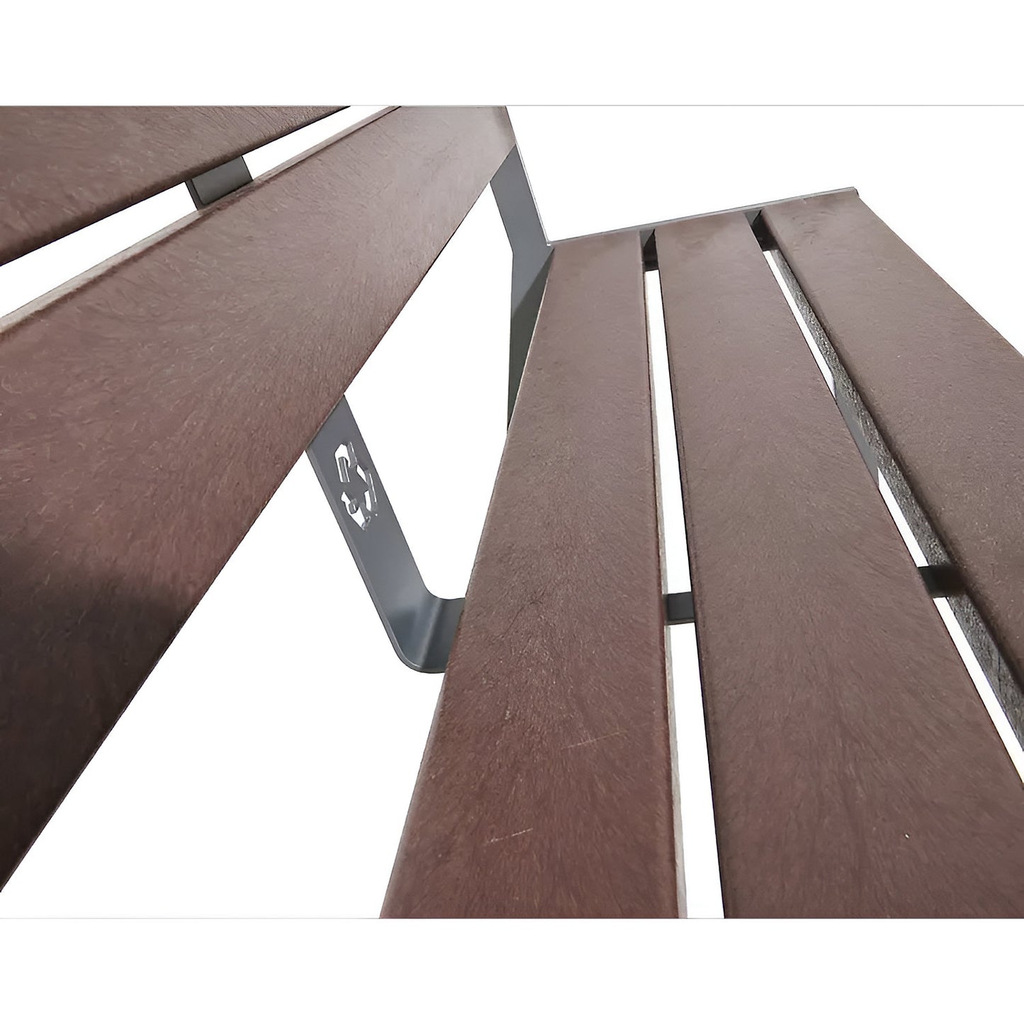 SILAOS® bench made of recycled plastic, with back rest, charcoal.