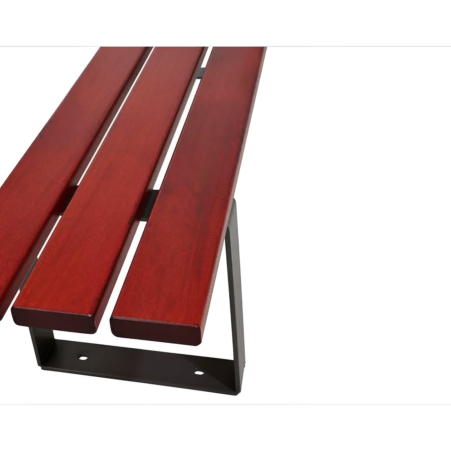 RIGA bench, overall length 1800 mm, charcoal, mahogany, with back rest.