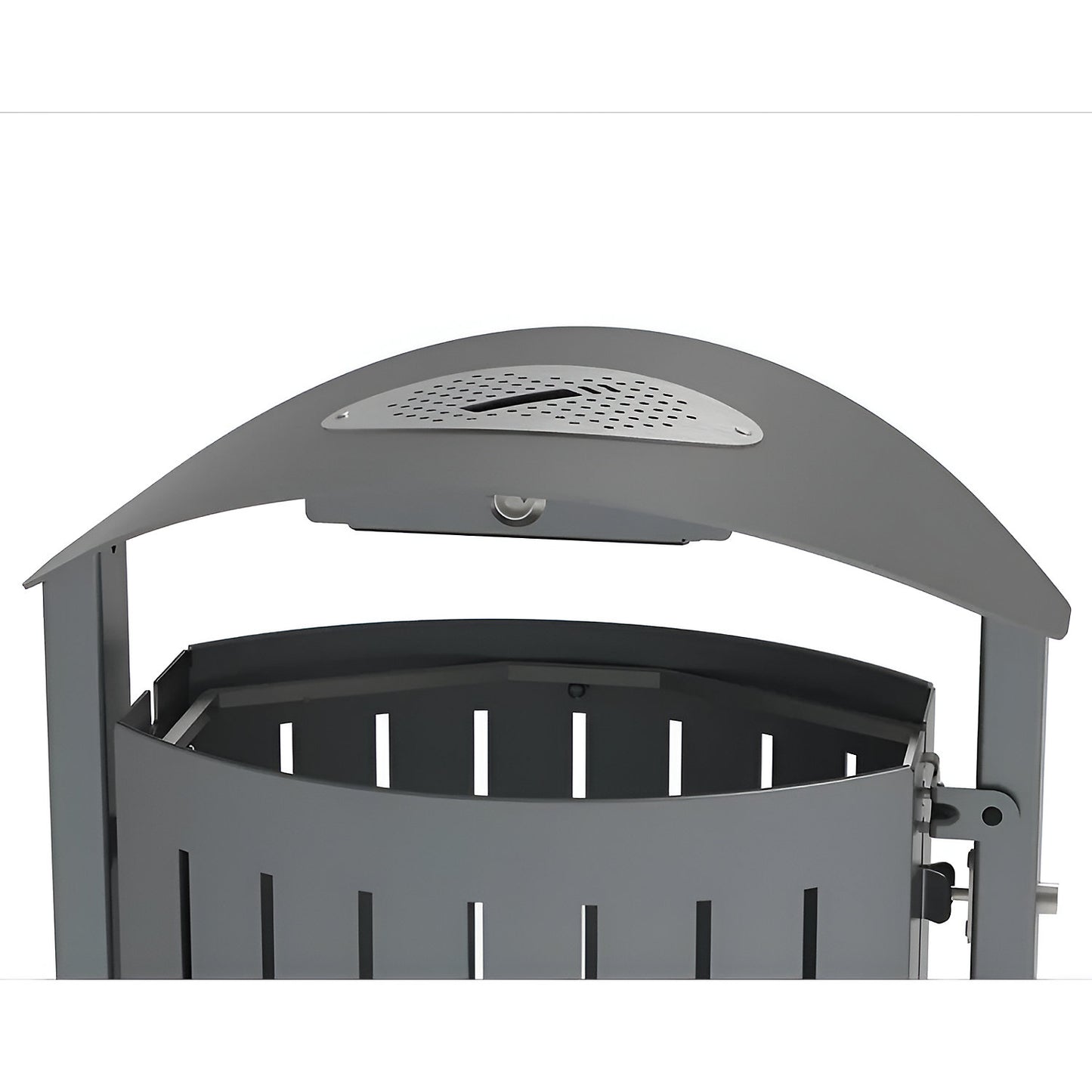 SILAOS® waste basket with ashtray, sheet steel, for concreting in, green.