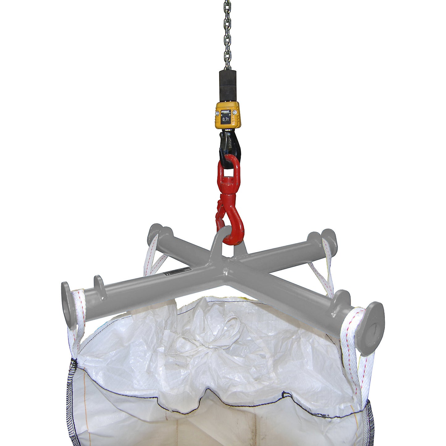 Beam for big bags, max. load 2000 kg, mouse grey RAL 7005.