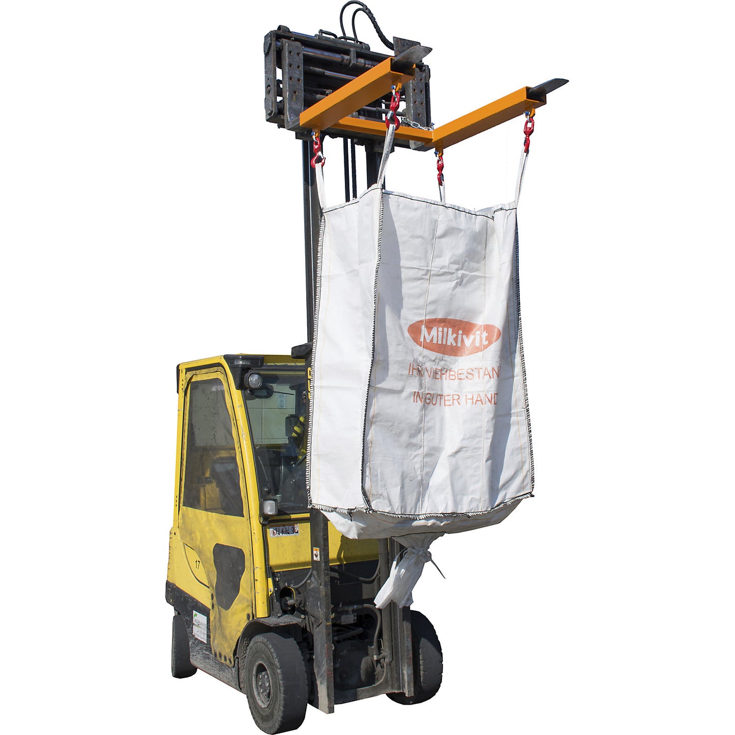Beam for big bags, max. load 1250 kg, yellow orange RAL 2000.