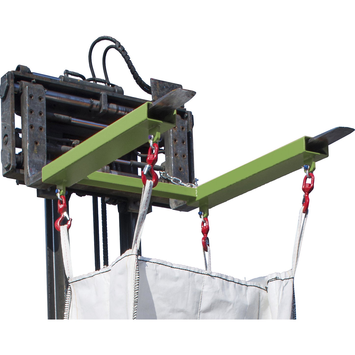 Beam for big bags, max. load 1250 kg, reseda green RAL 6011.