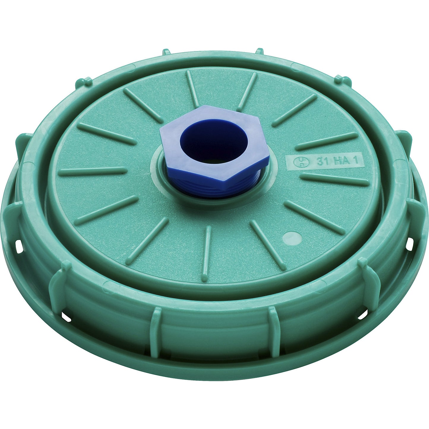 Screw cap (food), for 225 mm IBC opening, pump unit Ø 41 mm, hand pump.