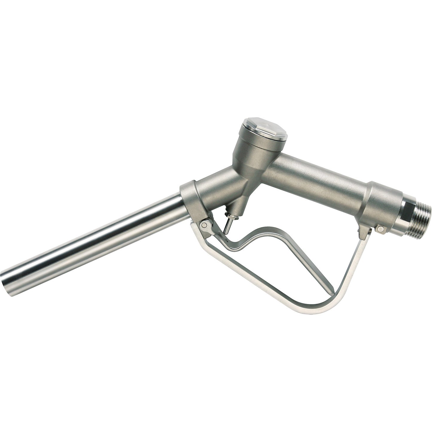 Manual pump pistol made of stainless steel 1.4571, seals made of PTFE, with 1'' internal thread.