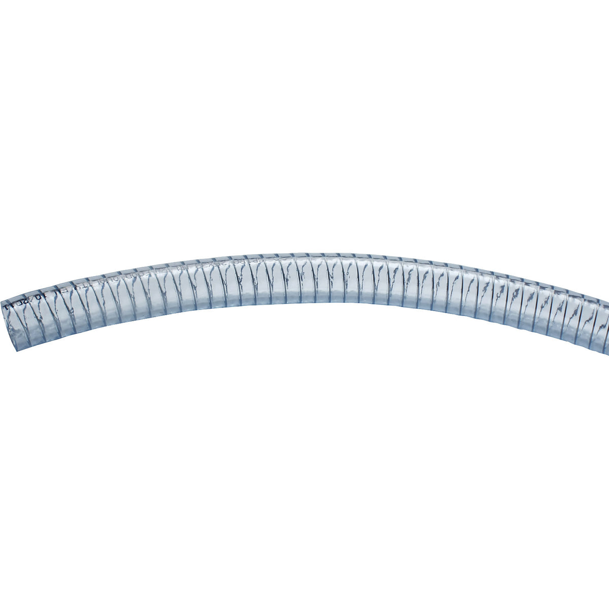 PVC hose, clear with steel spiral, 5 bar, per metre, 1 1/4'', internal Ø 32 mm.