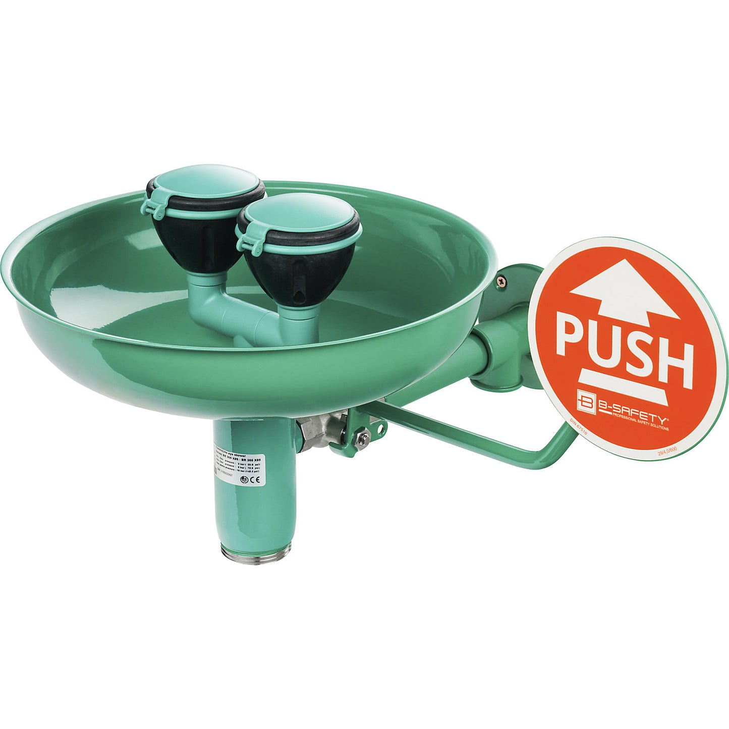 ClassicLine safety eye shower, min. pressure 2.5 bar, green.