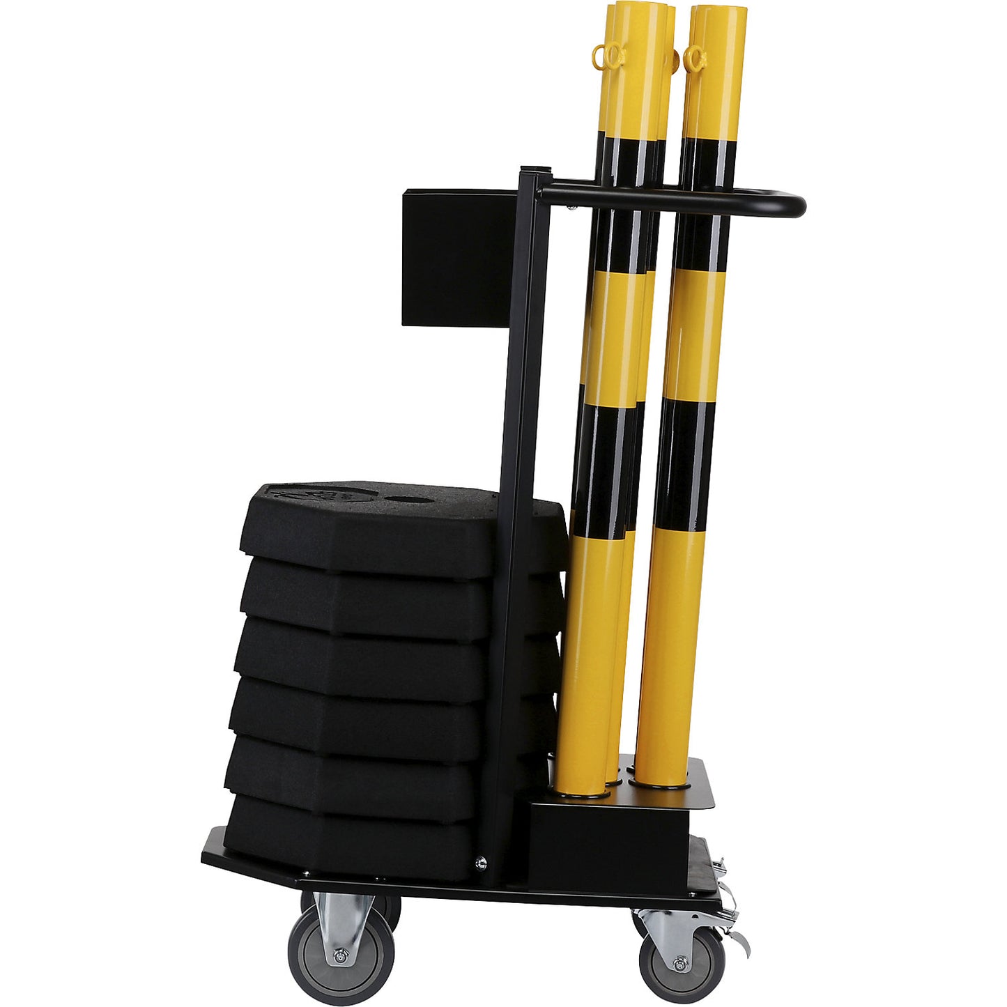 Chain stand set with dolly, 6 connection links, yellow / black.