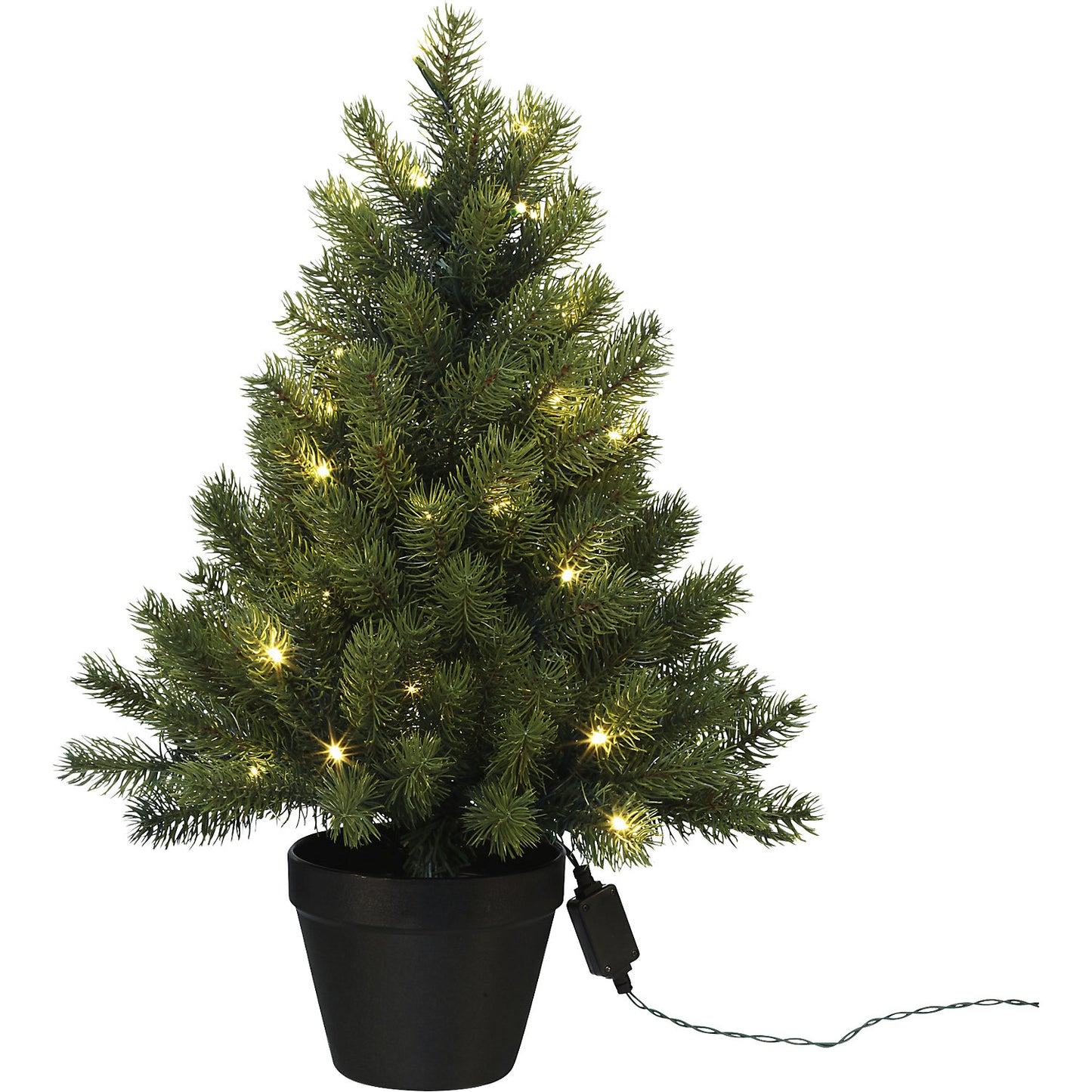 Fir tree in a pot with LEDs, with 50 lights, 230 V, height 60 cm.