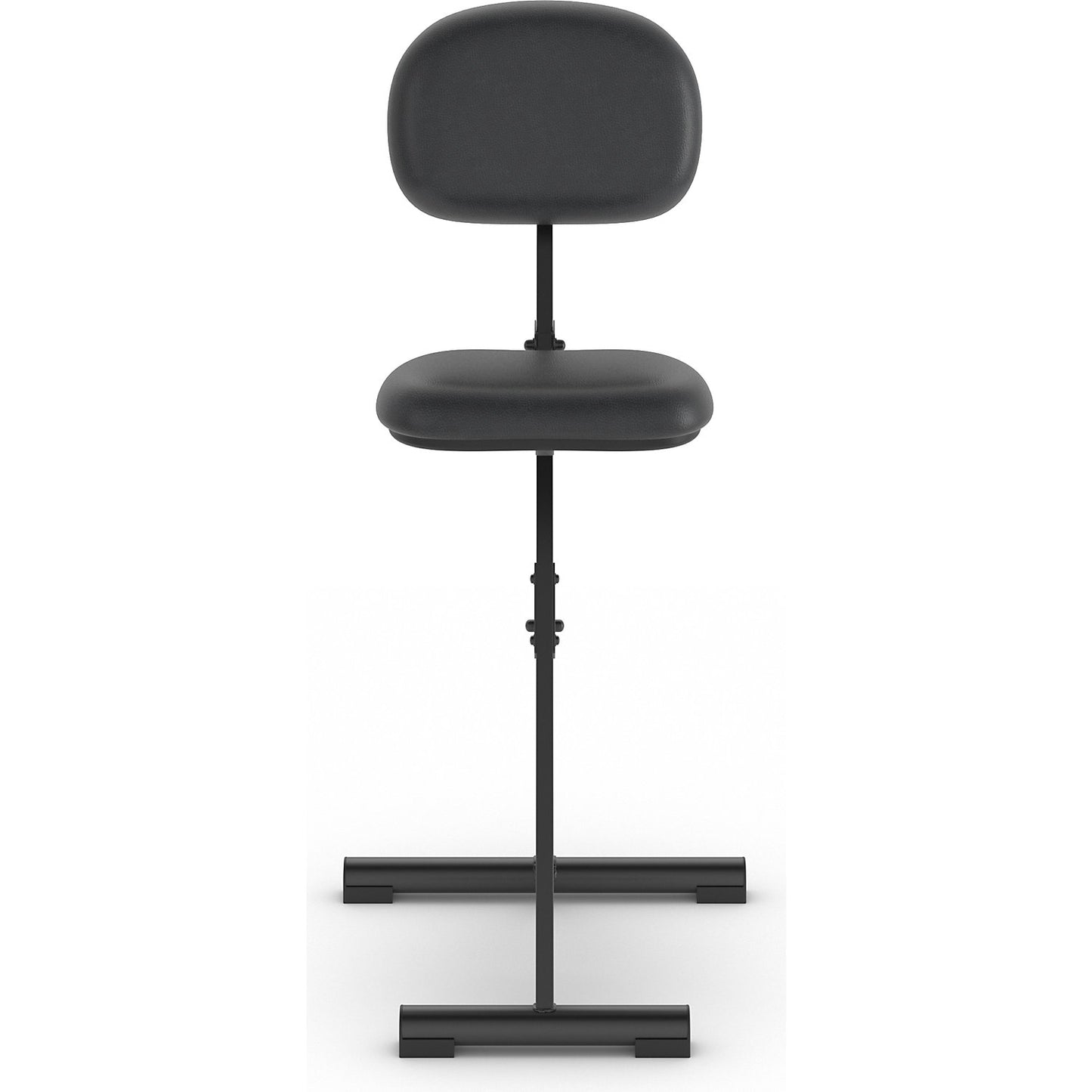 Anti-fatigue stool, height adjustment range from 540 - 900 mm, without foot rest, vinyl cover, black.