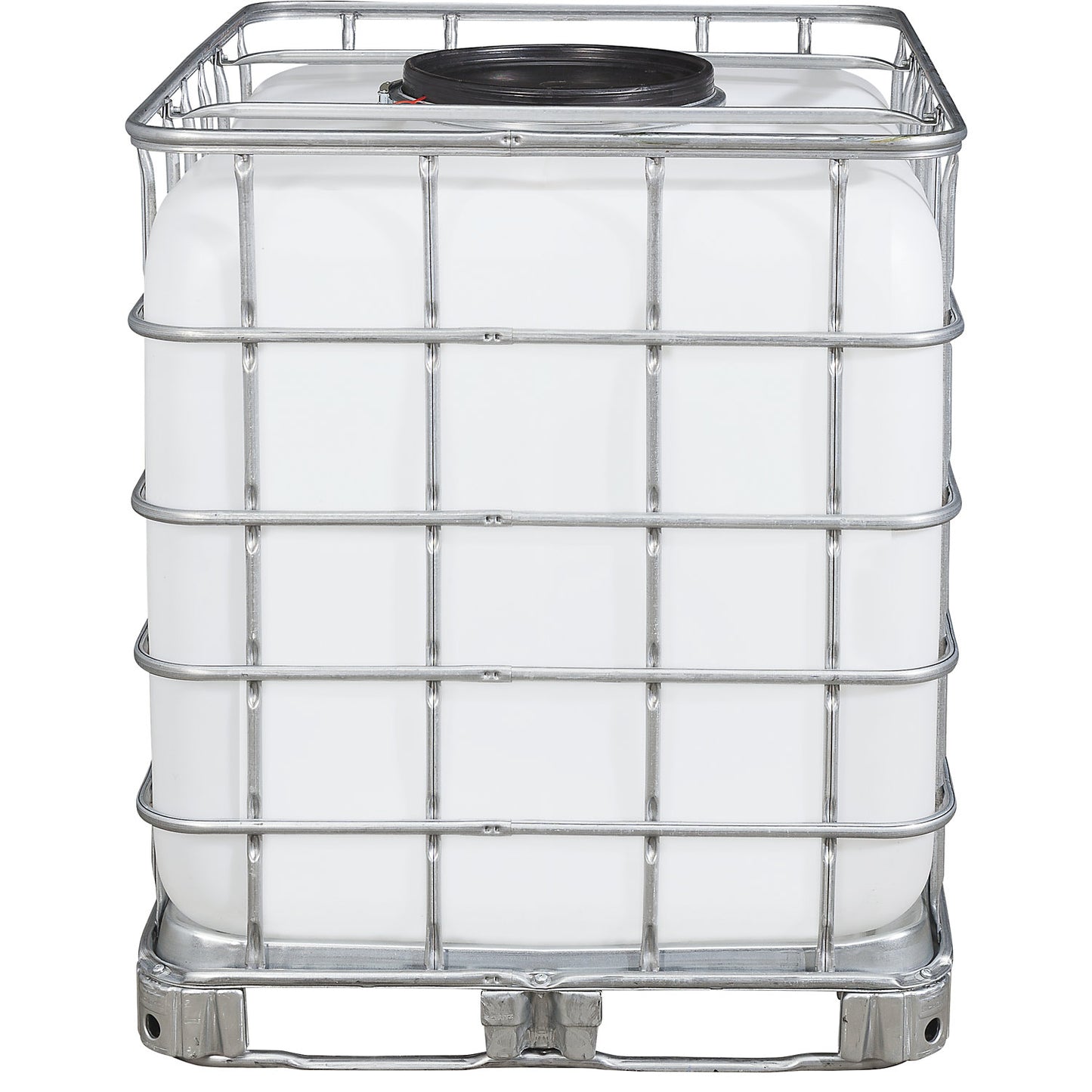 RECOBULK IBC container, capacity 1000 l, on steel frame pallet, NW opening 400 mm / NW outlet 80 mm.