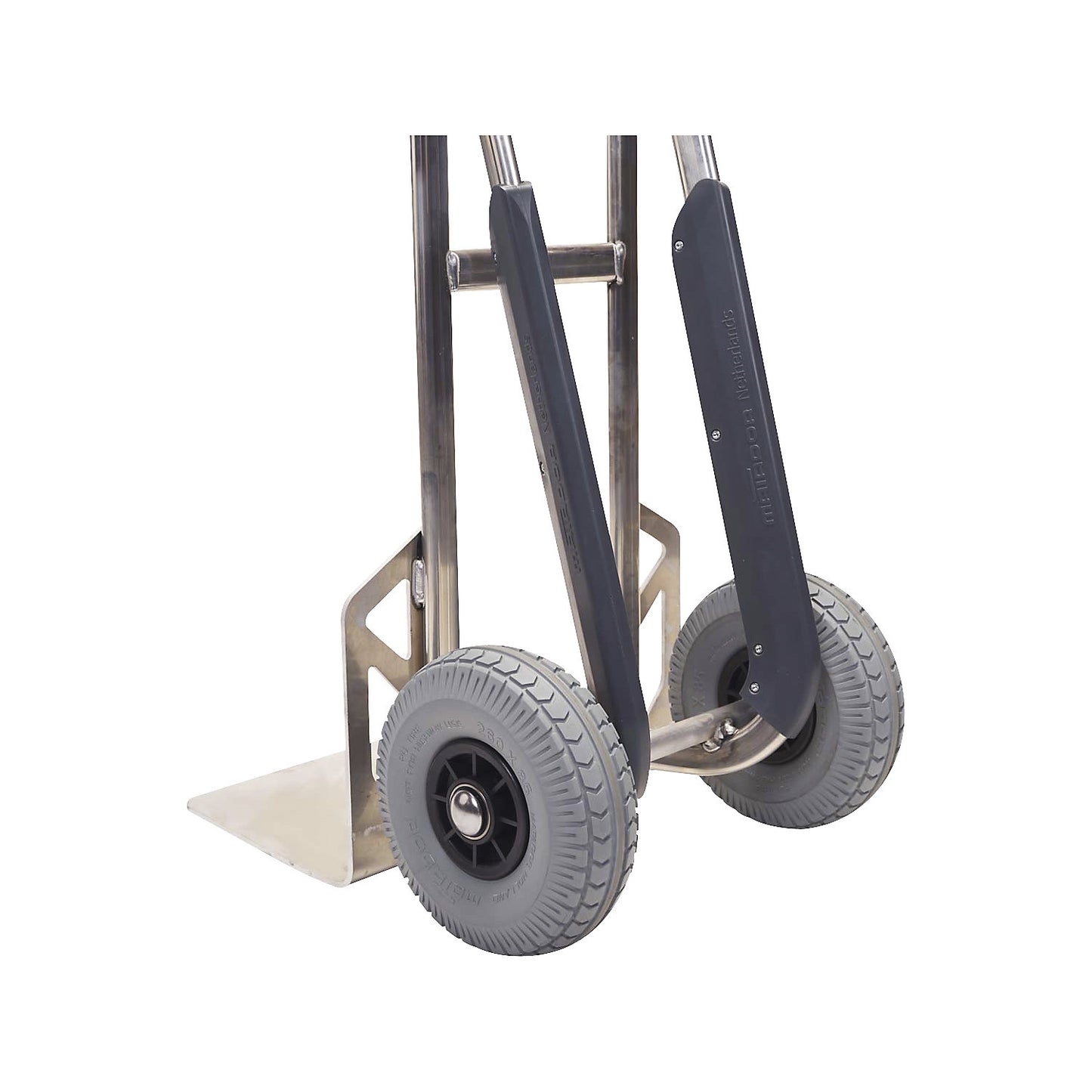 Aluminium sack truck, max. load 350 kg, polyurethane, puncture proof.