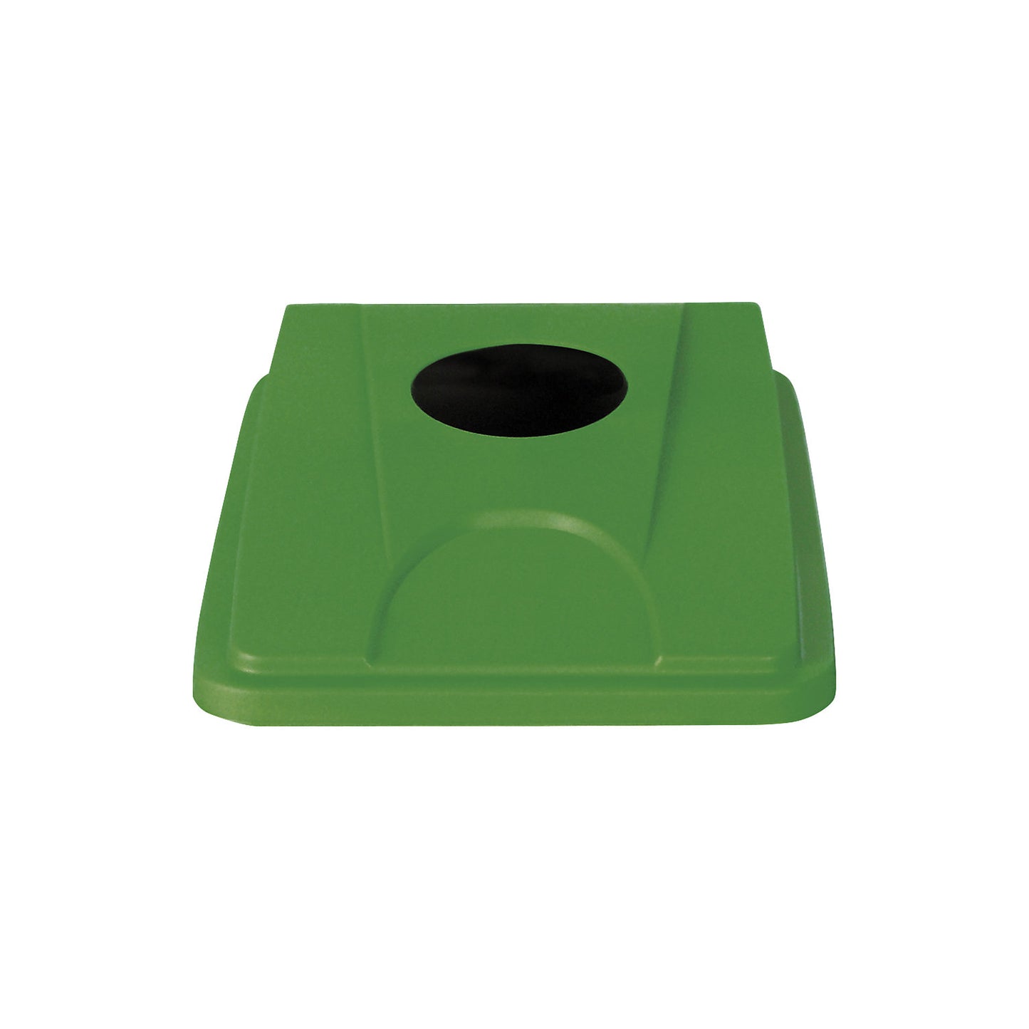 Lid, LxWxH 330 x 470 x 65 mm, green, round deposit hole.