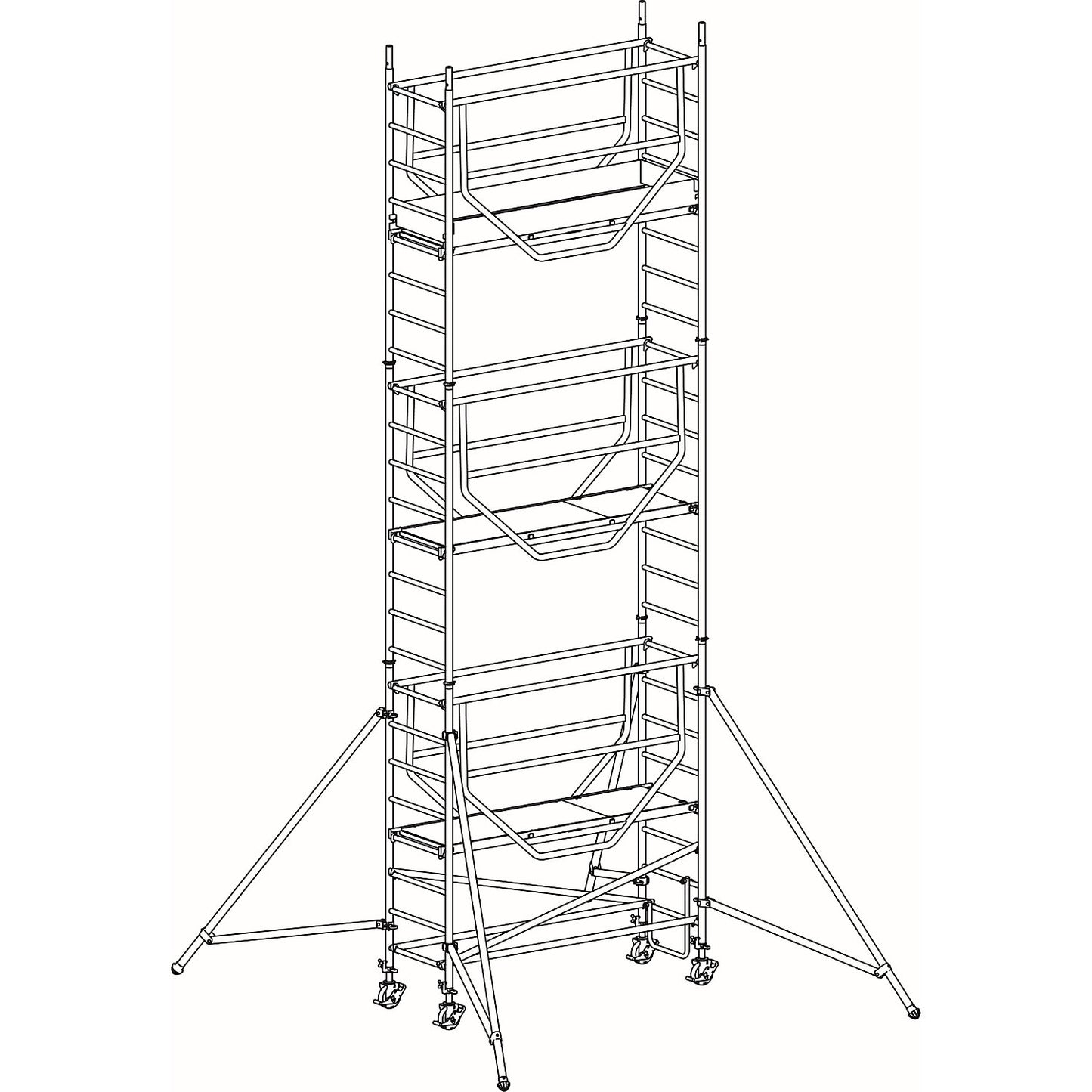 ADVANCED SAFE-T 7075 mobile access tower, welded, platform 2.08 x 0.61 m, max. working height 7.25 m.