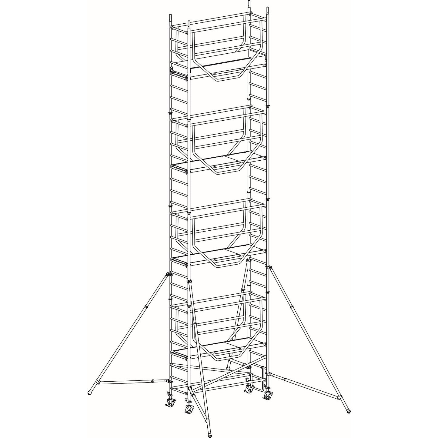 ADVANCED SAFE-T 7075 mobile access tower, welded, platform 2.08 x 0.61 m, max. working height 9.25 m.