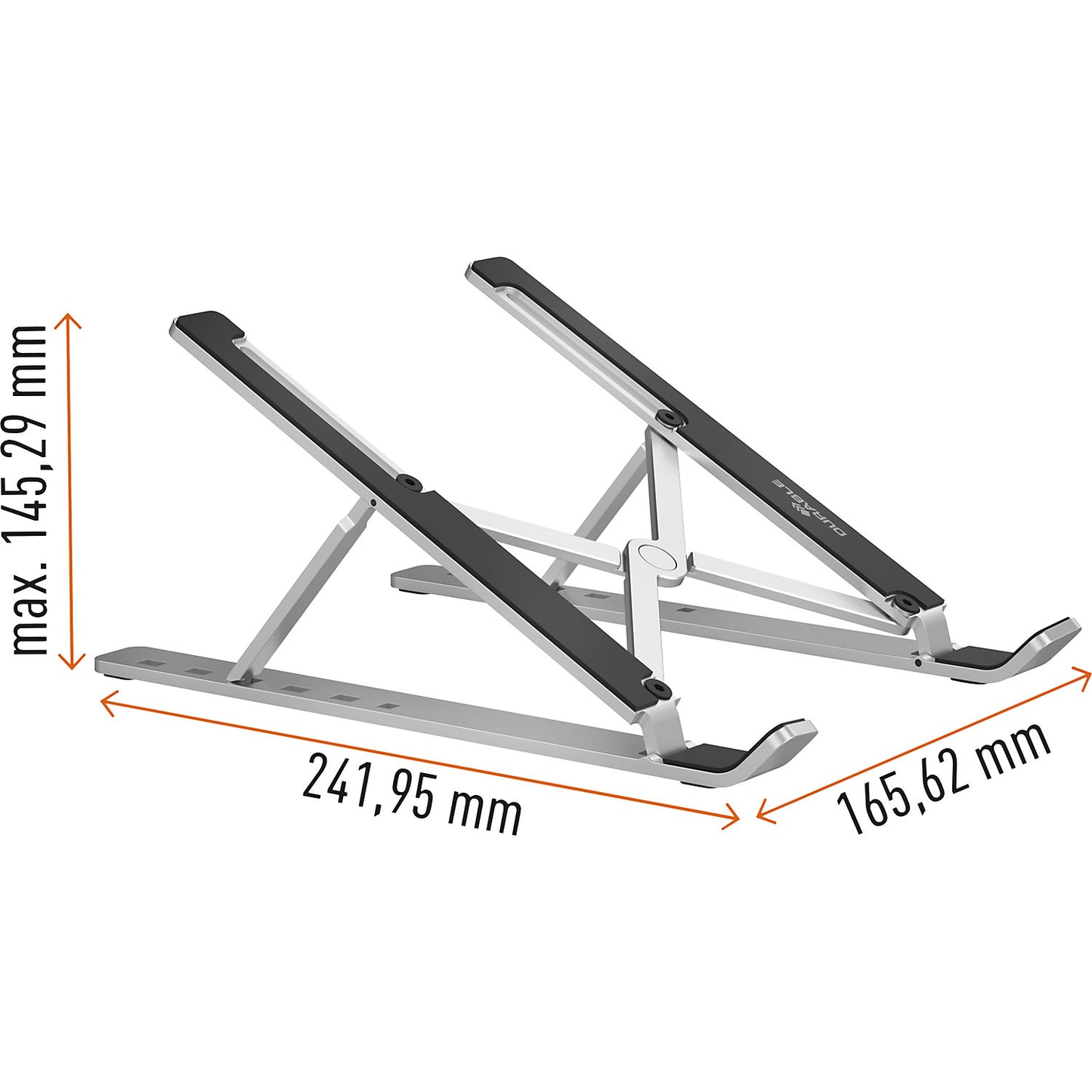 STAND FOLD laptop stand, up to 15'', pack of 2, silver.