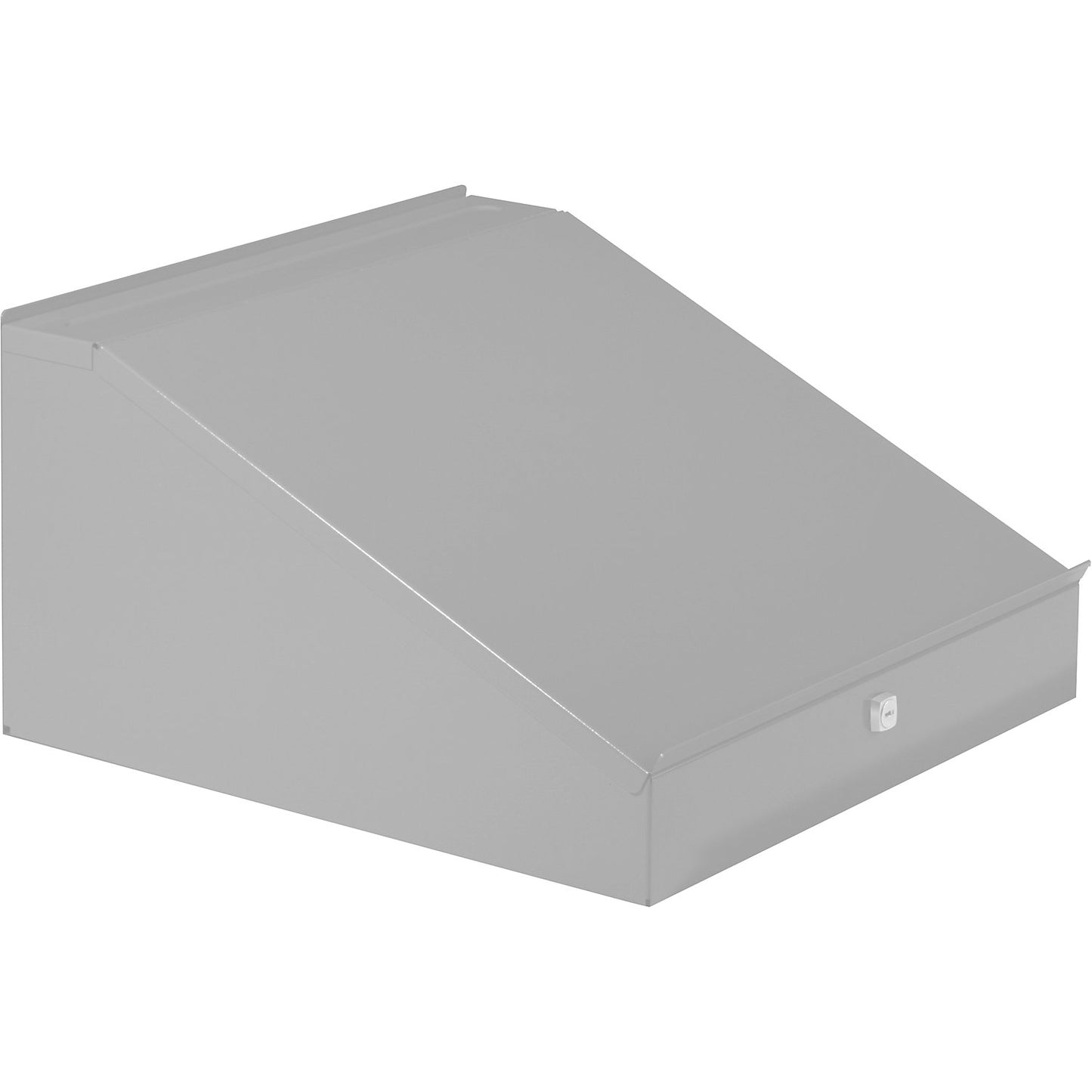 Add-on desktop with folding lid, height 95 / 275 mm, WxD 495 x 495 mm, light grey.
