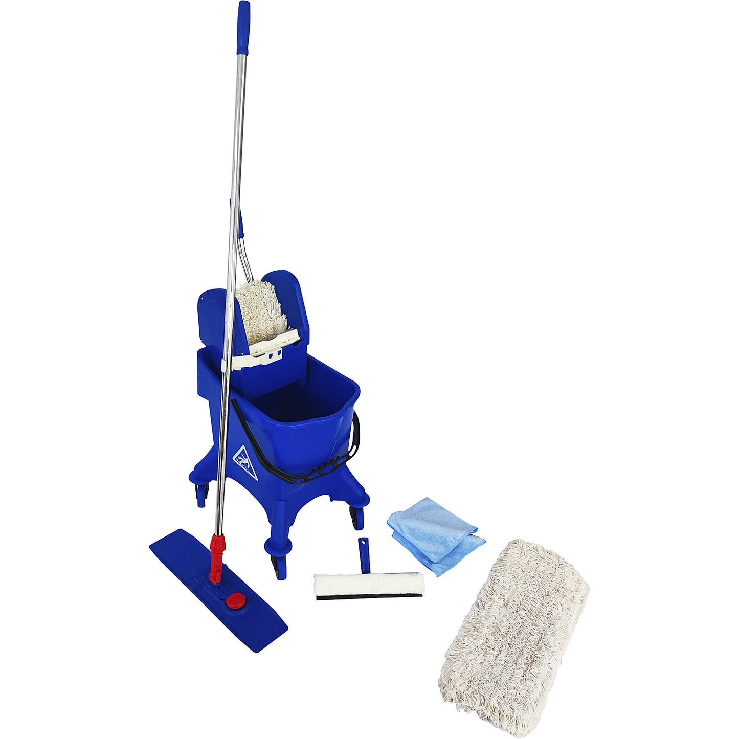 BASIC professional cleaning set, with 5 cotton mops, 30 l bucket.