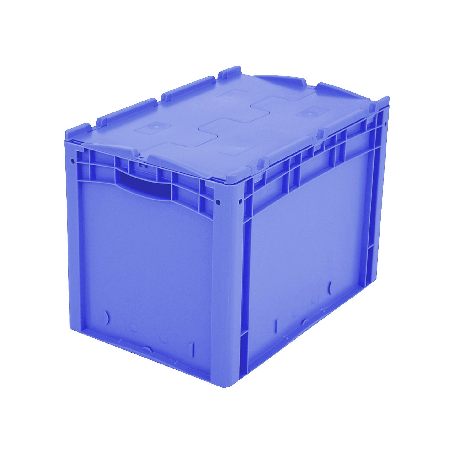 XL Euro stacking container, with 2-section hinged lid, LxWxH 600 x 400 x 438 mm.