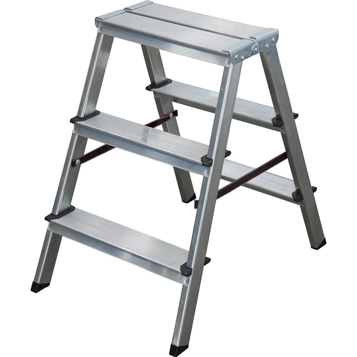 Step ladder, double sided access, 2 x 3 steps.