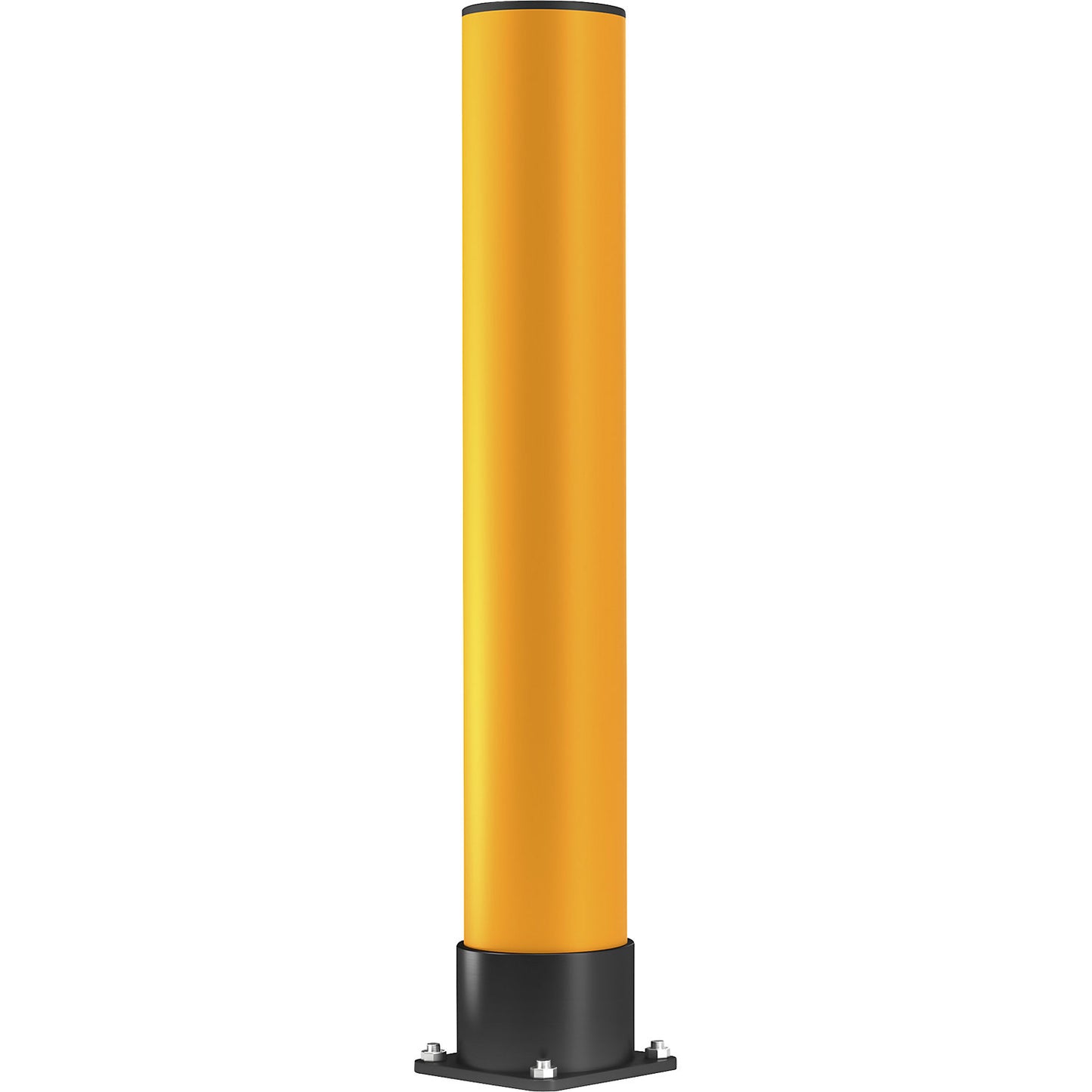 Crash protection bollard, tube diameter 140 mm, traffic yellow, height 900 mm.