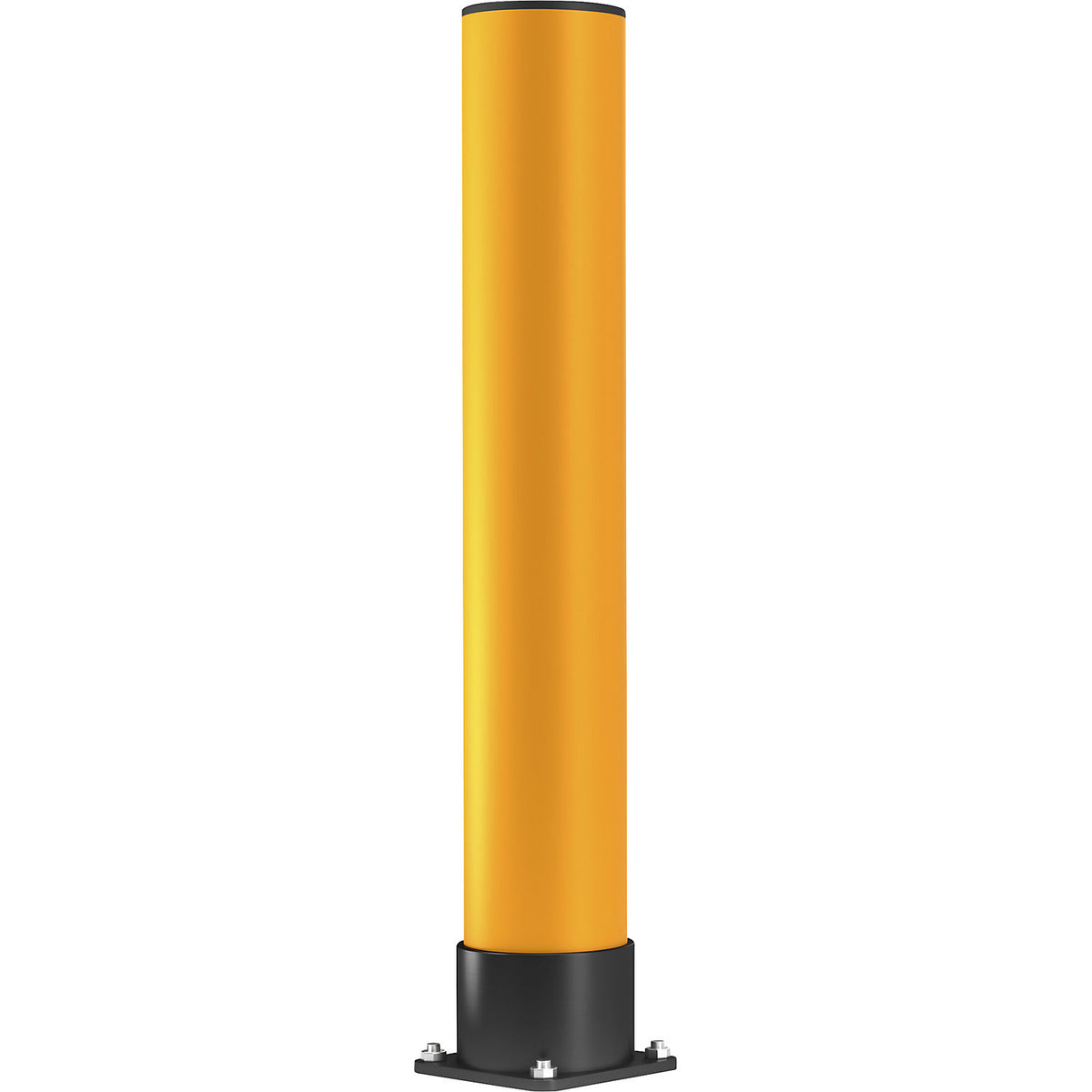 Crash protection bollard, tube diameter 140 mm, traffic yellow, height 900 mm.