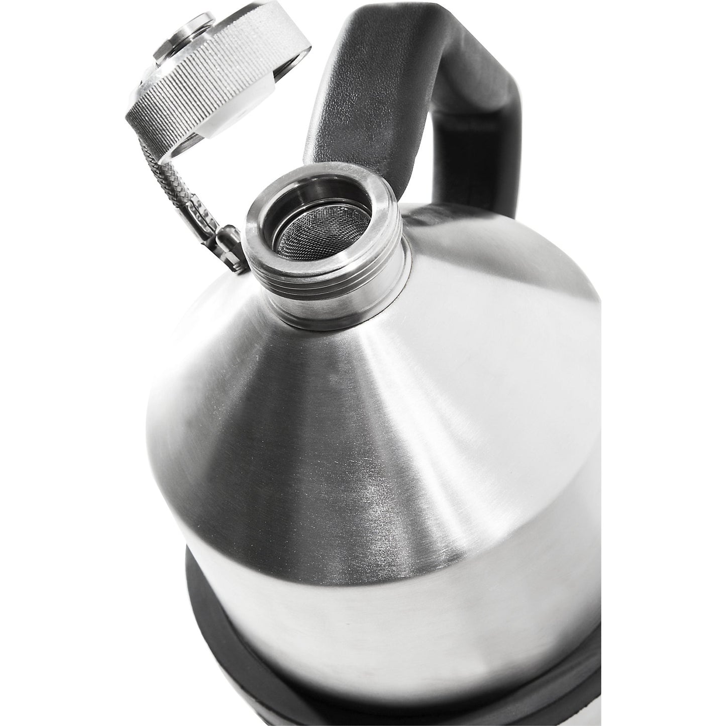 Stainless steel safety container, with screw cap and earth connection, capacity 5 l.