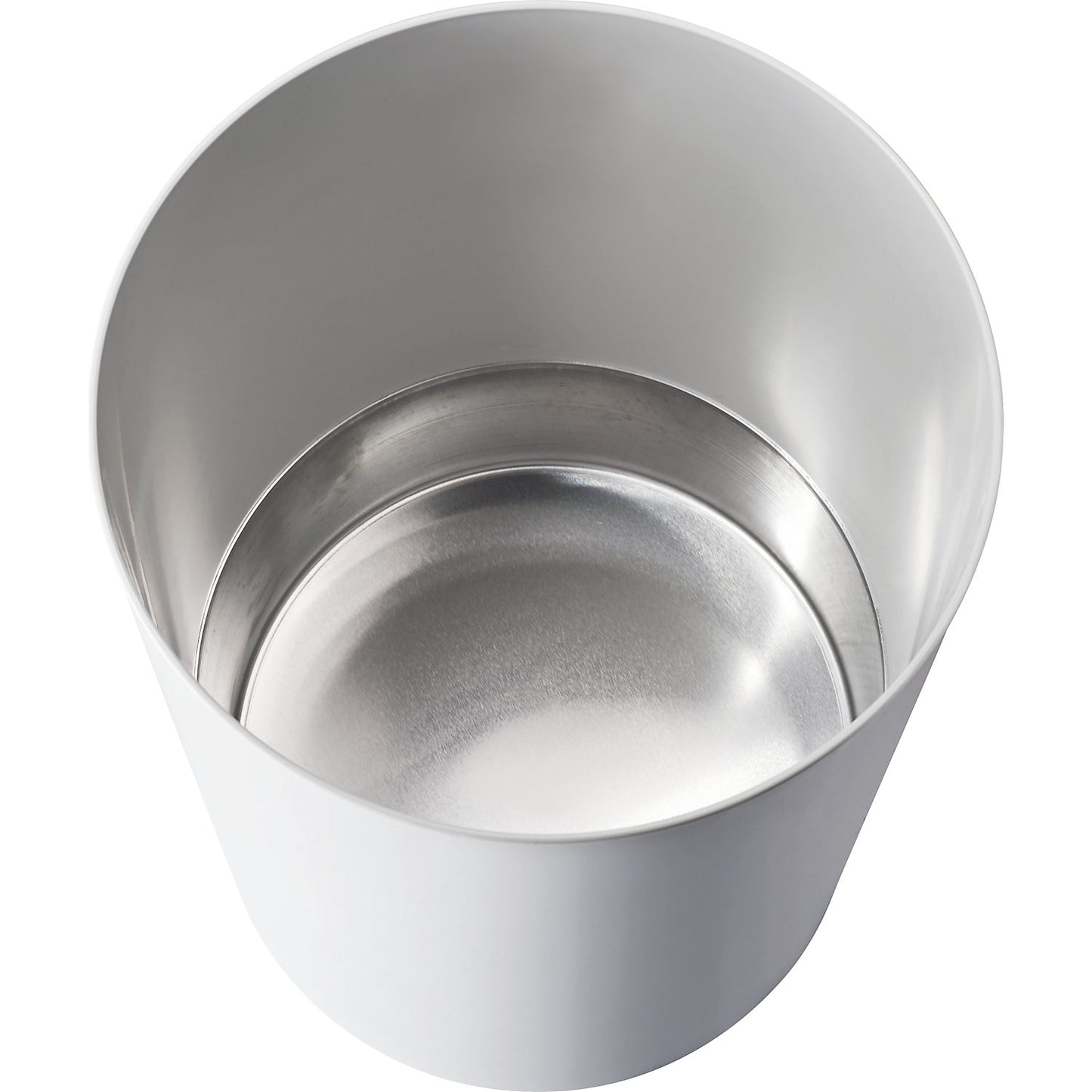 Safety paper bin with aluminium insert, capacity 13 l, Ø 245 mm, light grey.