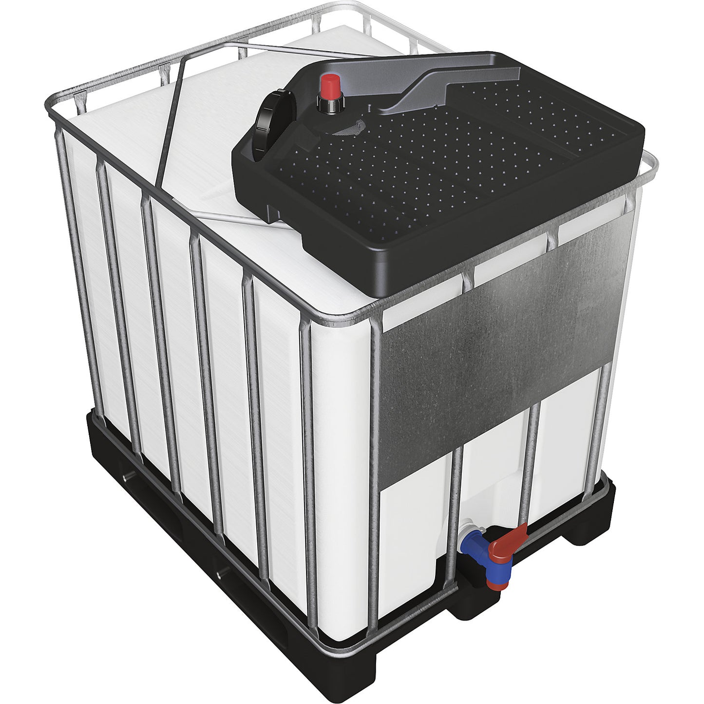 IBC funnel M, made of PE, capacity 15 l, conductive, drainage hole with 2'' connection.