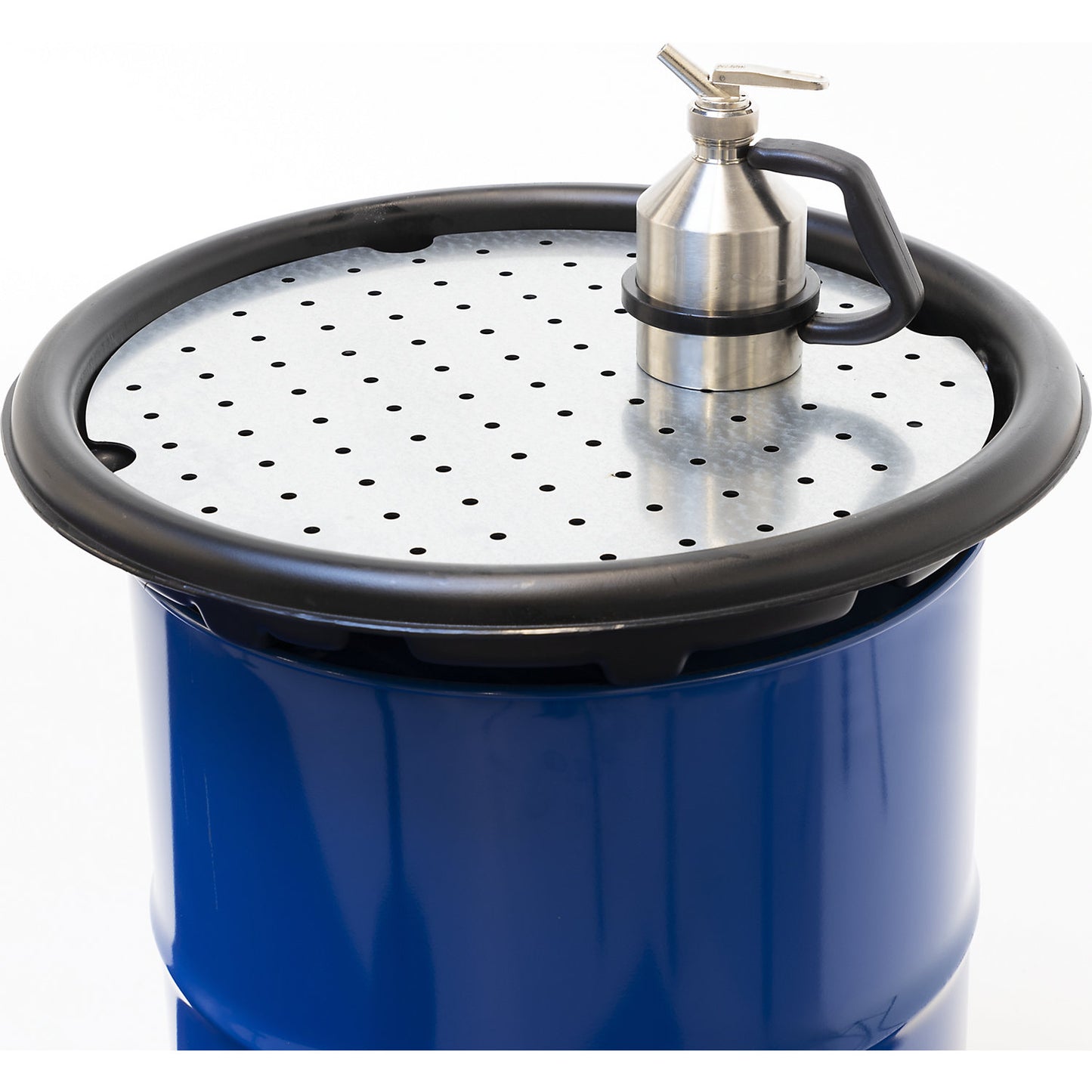 Perforated sheet support, for drum funnel, zinc plated.
