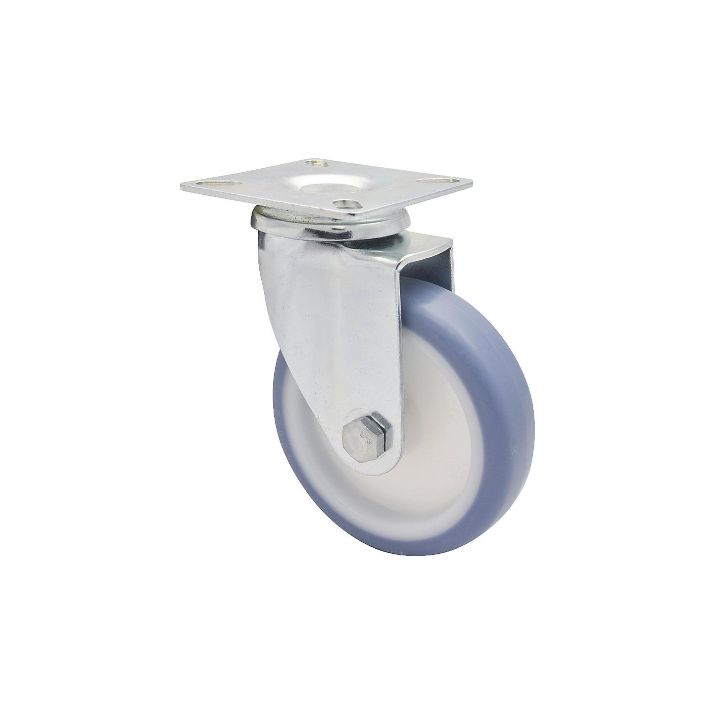 Light duty swivel castors, wheel Ø 100 mm, pack of 4, swivel castor, plate.