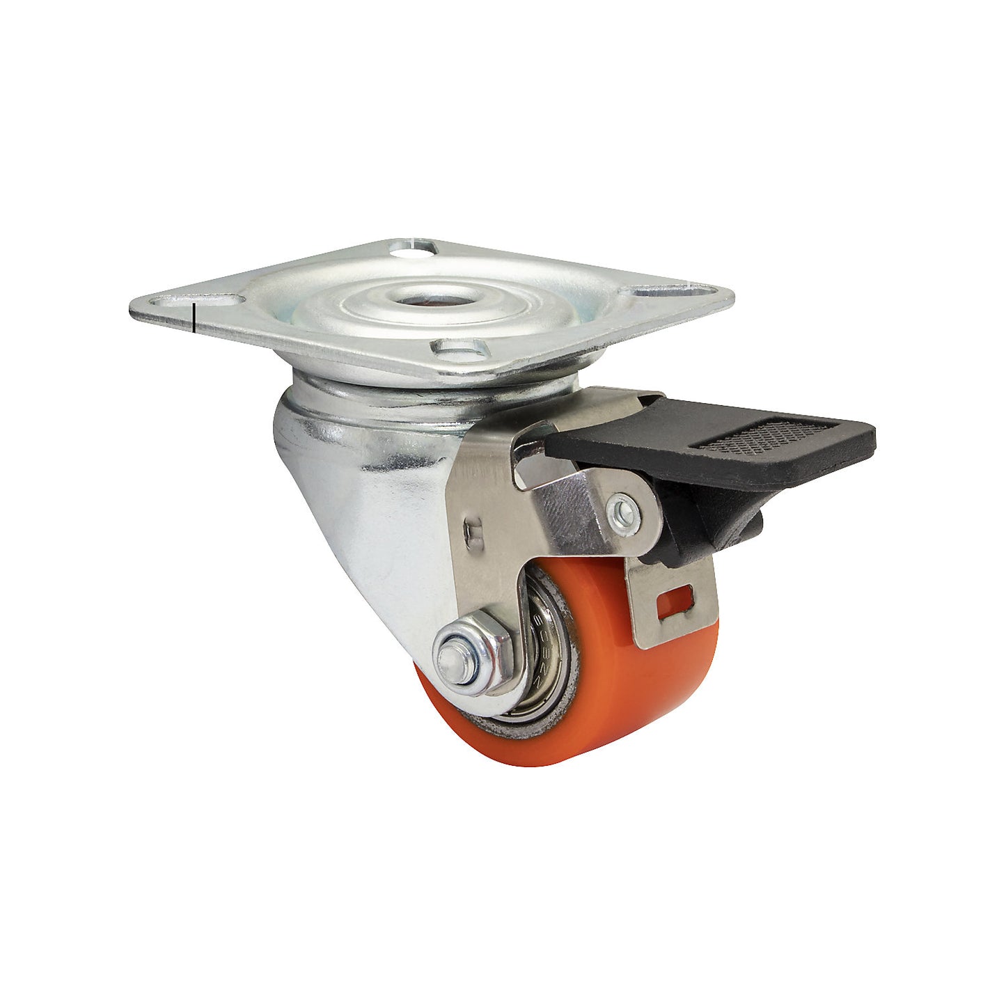 MINI swivel castors for transport equipment, wheel Ø 35 mm, pack of 4, swivel castor with wheel stop.