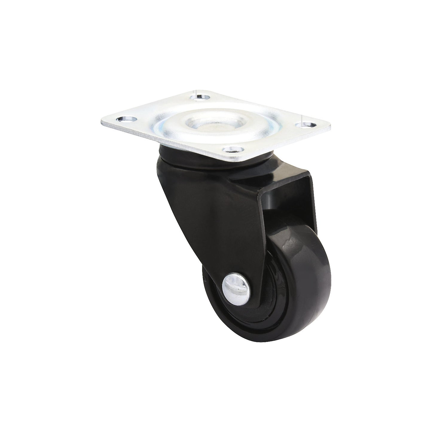 3C series furniture castor, wheel width 12 mm, black, pack of 10, Ø 25 mm, swivel castor.