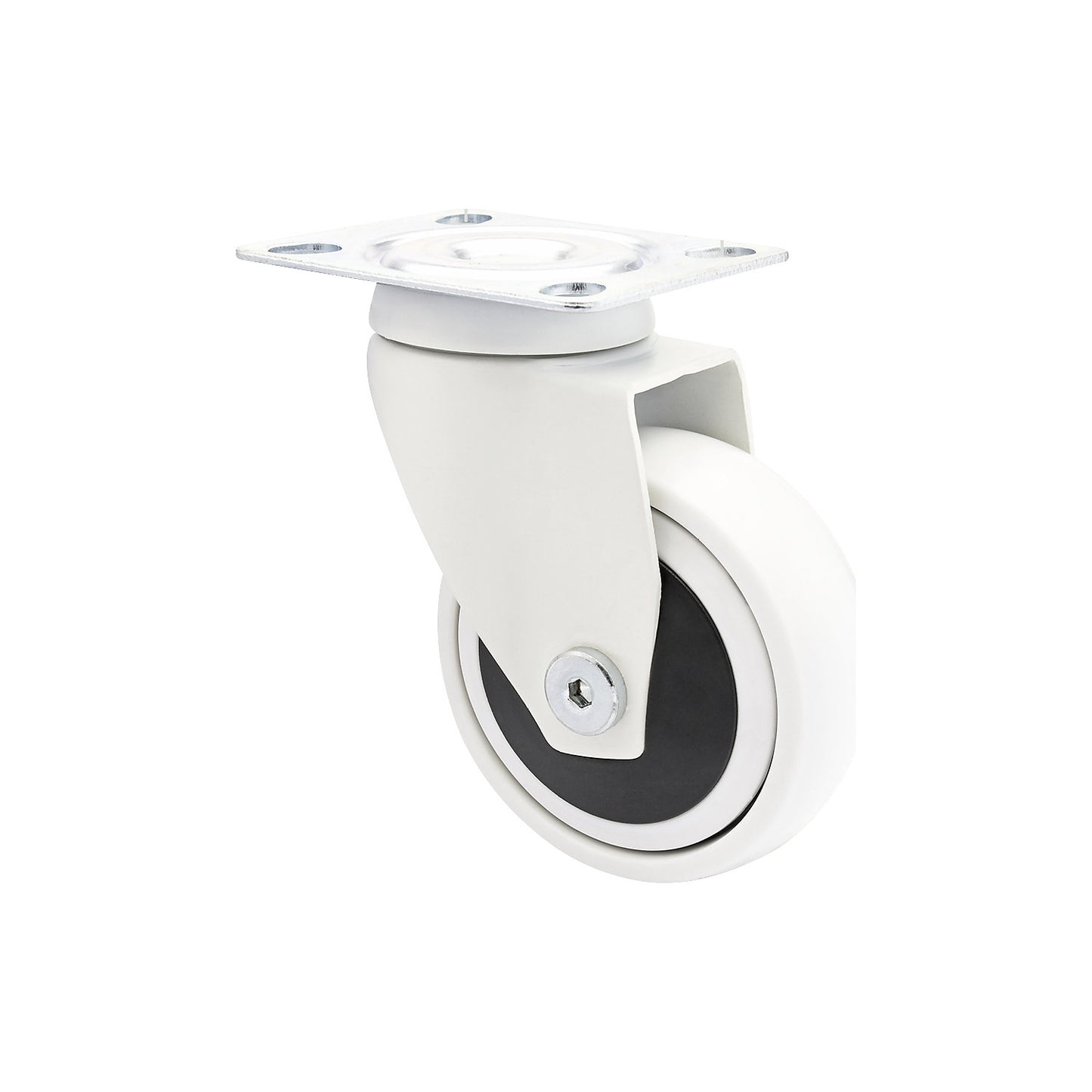 3C series swivel castor for furniture, wheel width 25 mm, pack of 4, Ø 75 mm, swivel castor.