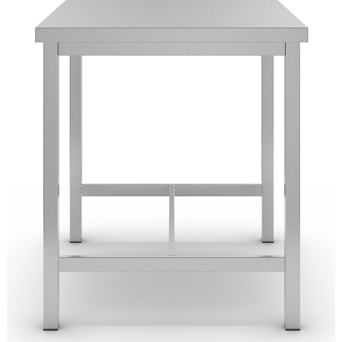 Stainless steel work table, 1 centre brace, width 800 mm.