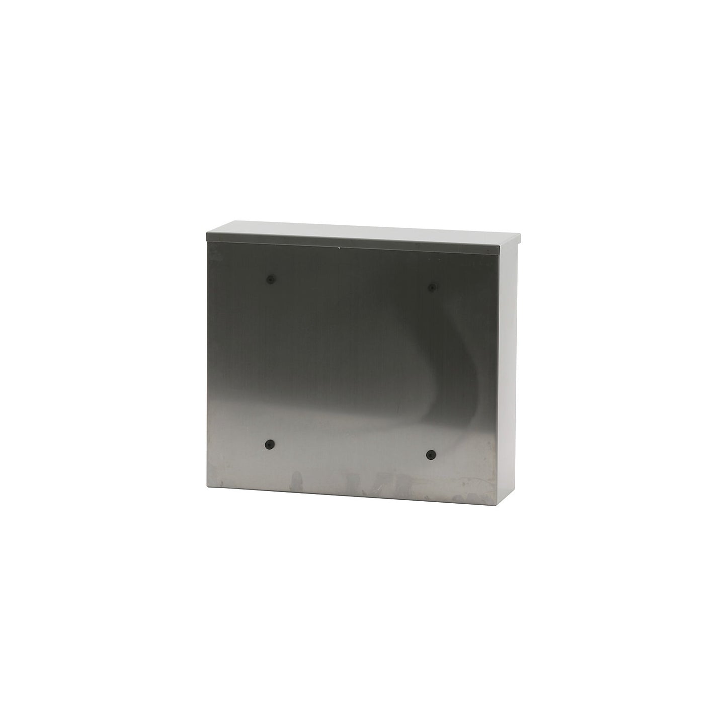 Letter box, with level roof, HxWxD 320 x 360 x 100 mm, stainless steel.