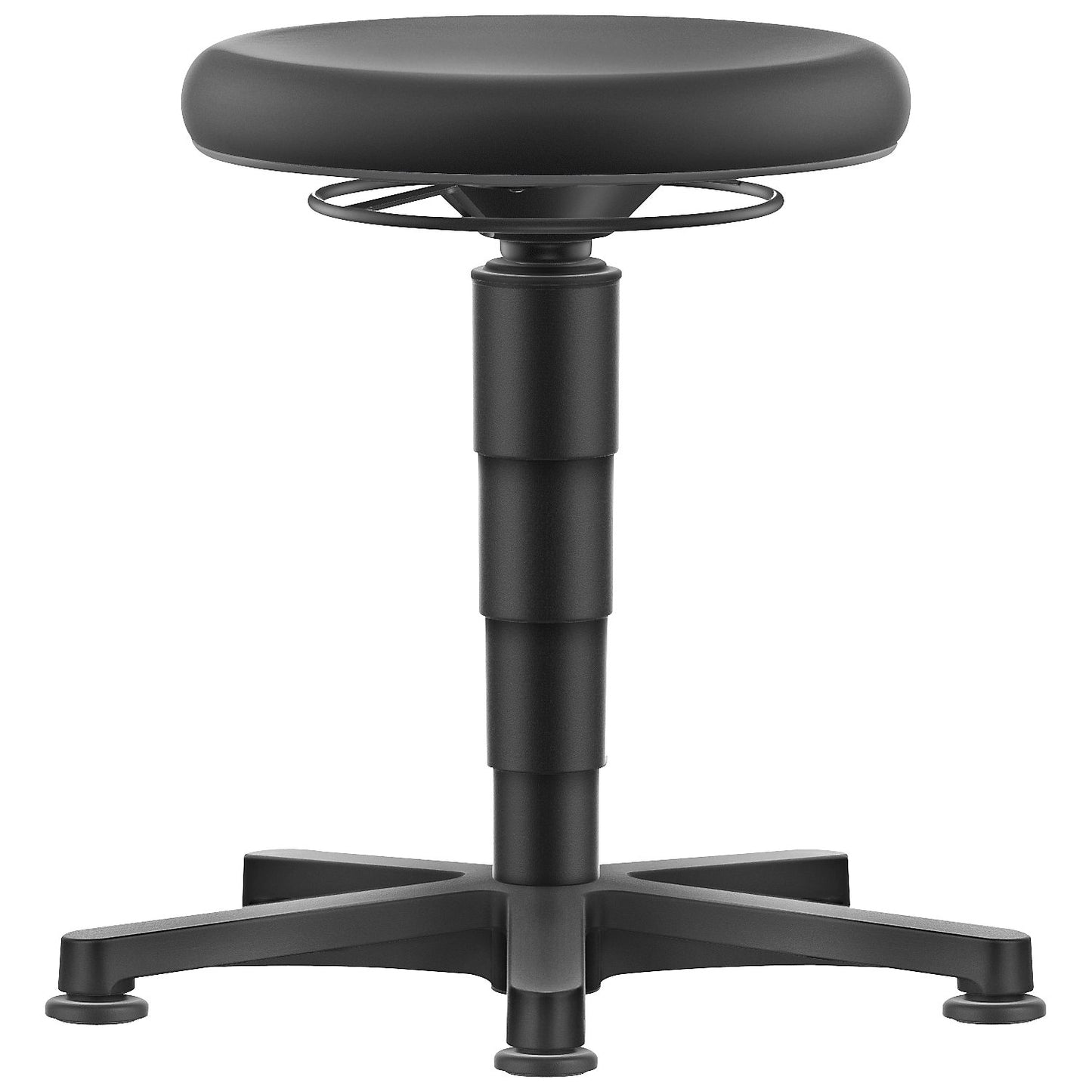 Allround stool, with floor glides, PU foam, colour ring in grey.