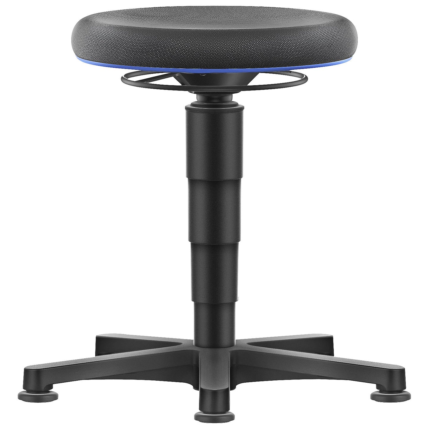 Allround stool, with floor glides, Supertec, colour ring in blue.