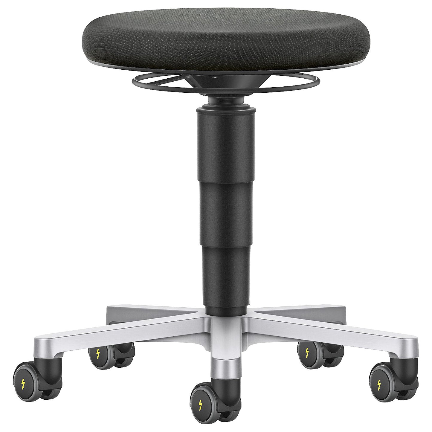ESD stool, with castors, fabric.