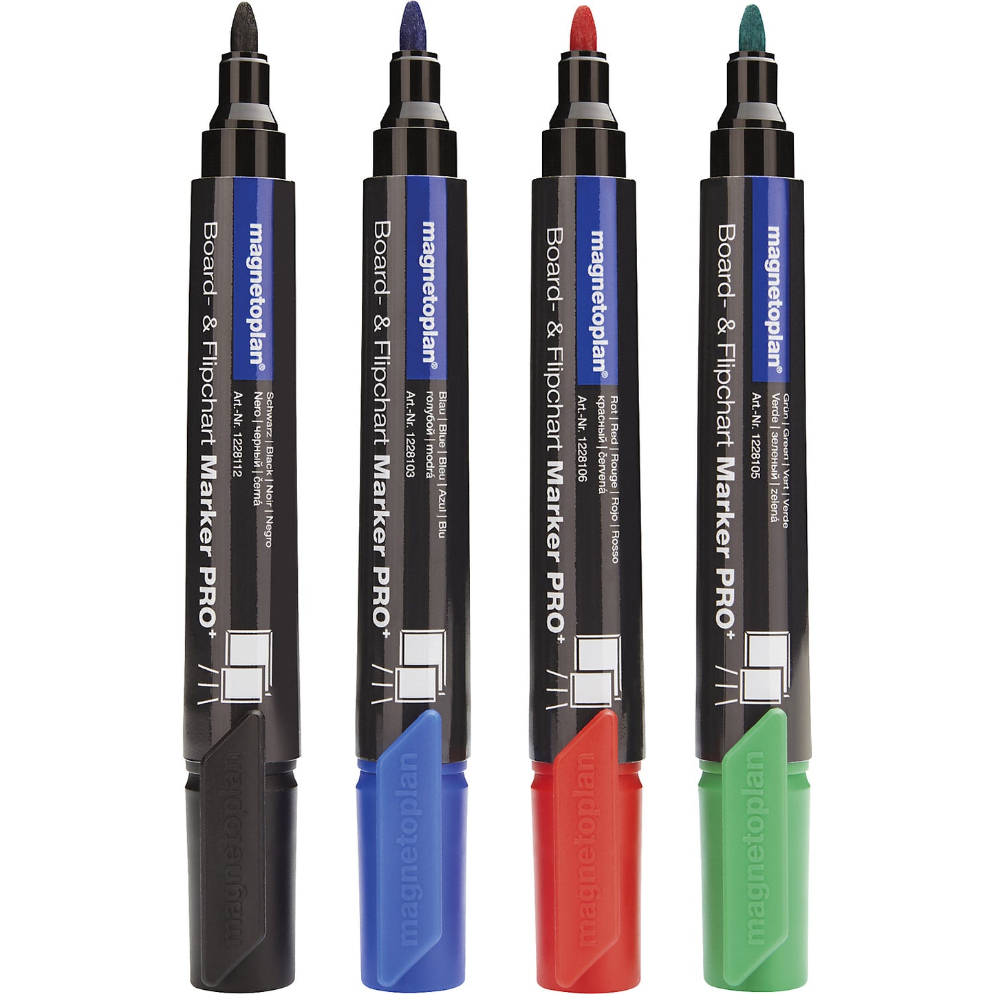 Board and flip chart markers, assorted, 6 x blue, red, green, black in each pack, pack of 24.