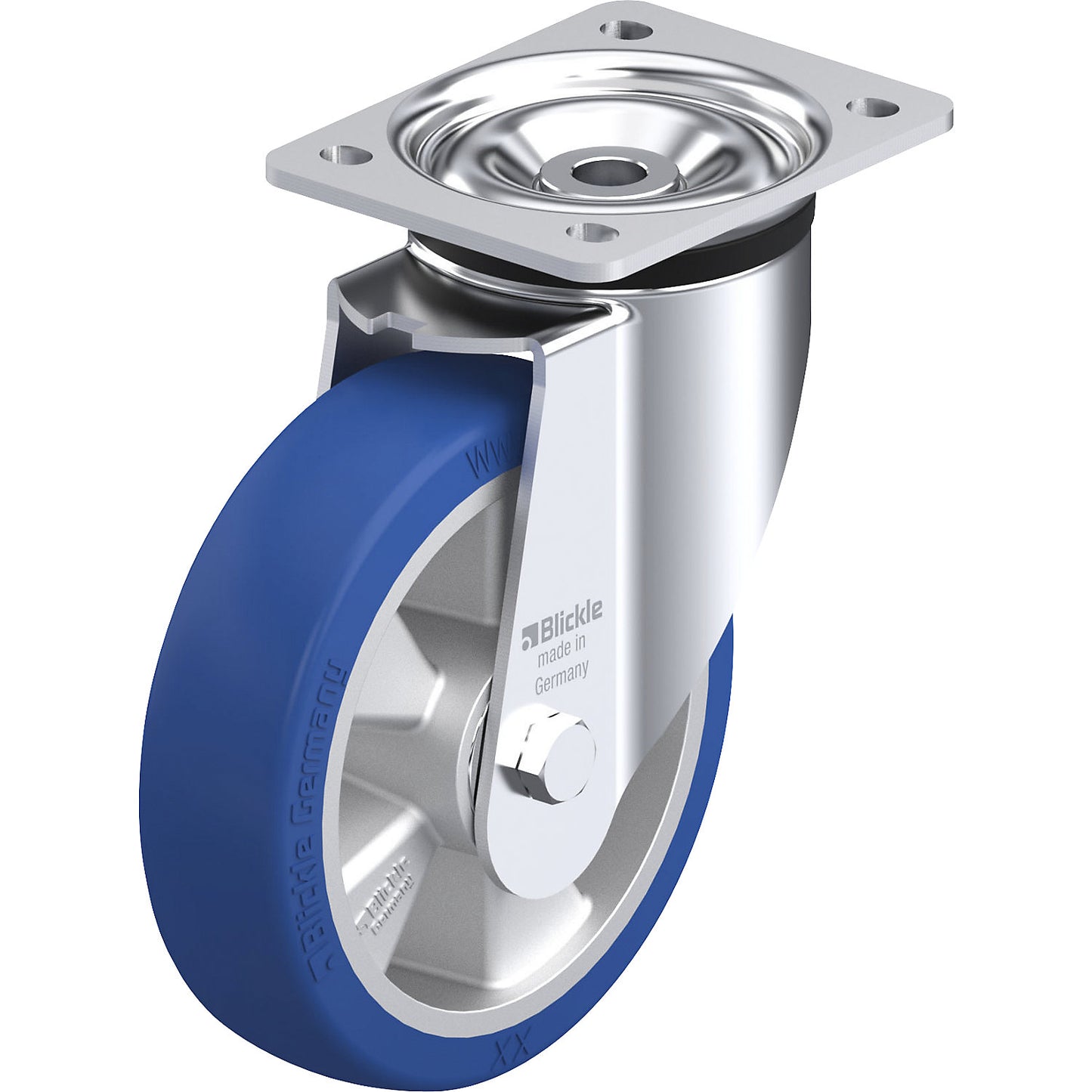 LK-ALBS sheet steel swivel castor, wheel Ø x width 180 x 50 mm, swivel castor.