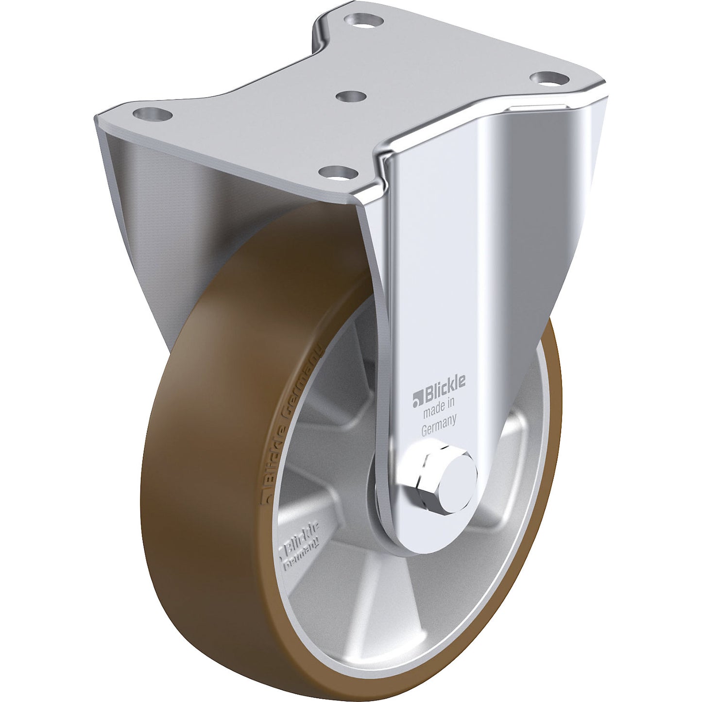 BH-ALB fixed sheet steel castor, wheel Ø x width 160 x 50 mm, max. load 750 kg.